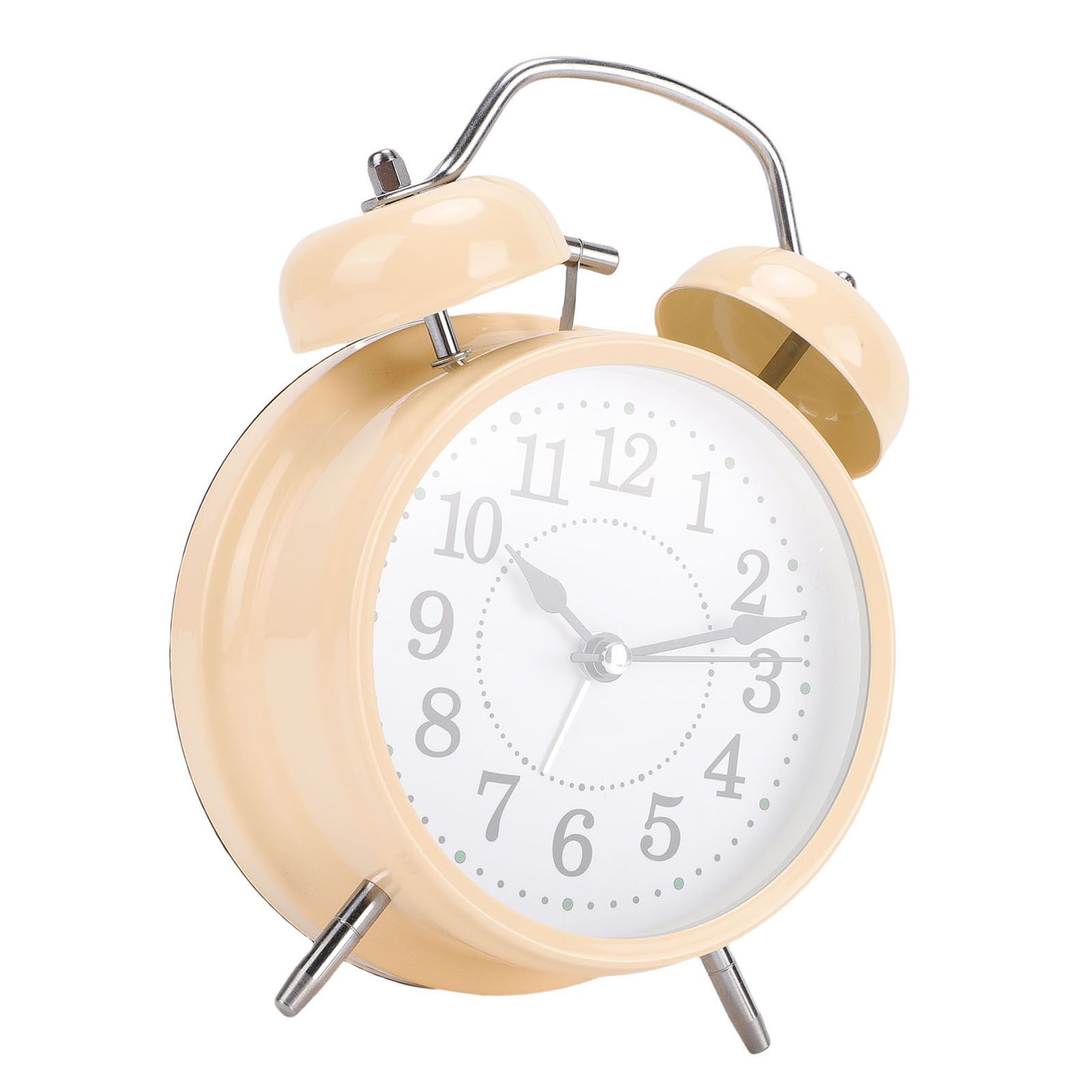 Metal Bell Alarm Clock with Night Light Silent Movement Wake Up Desktop Clock view 11