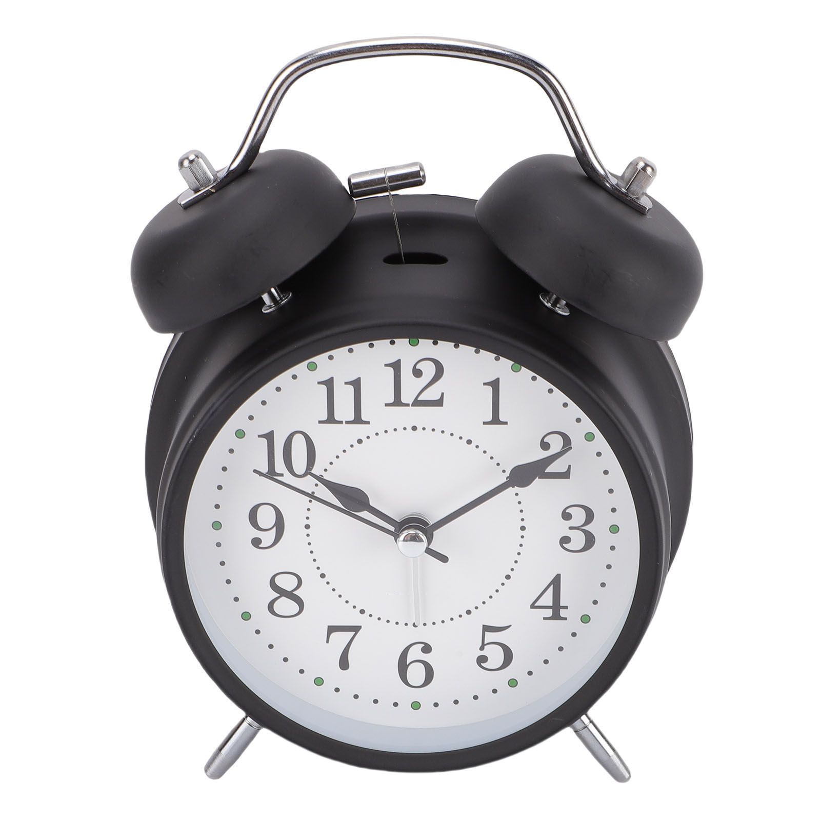 Metal Bell Alarm Clock with Night Light Silent Movement Wake Up Desktop Clock — image 1
