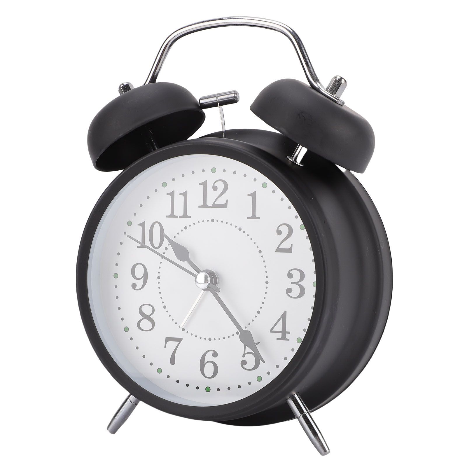 Metal Bell Alarm Clock with Night Light Silent Movement Wake Up Desktop Clock view 4