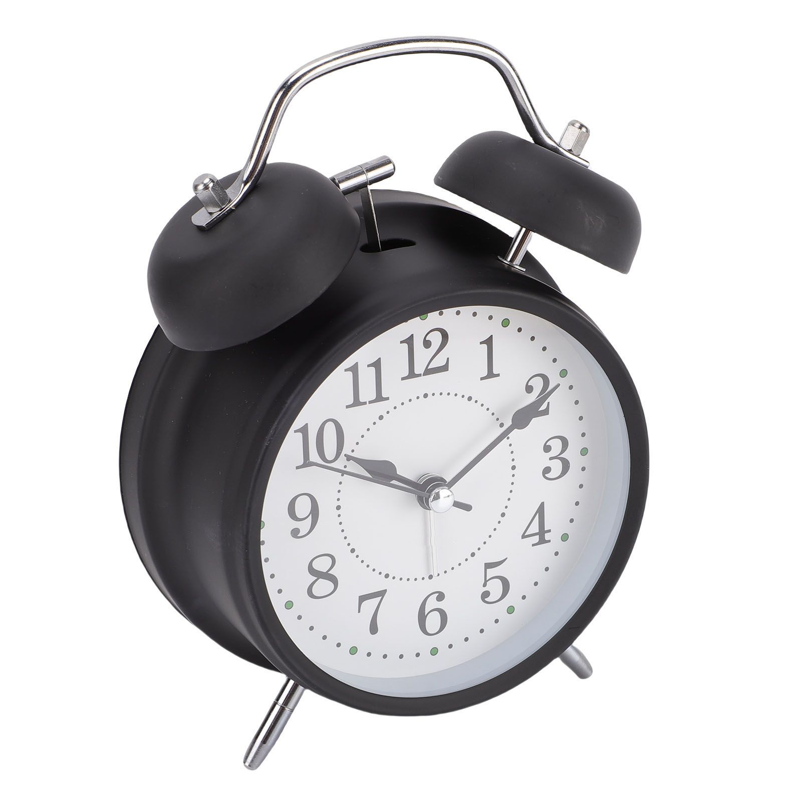 Metal Bell Alarm Clock with Night Light Silent Movement Wake Up Desktop Clock view 6