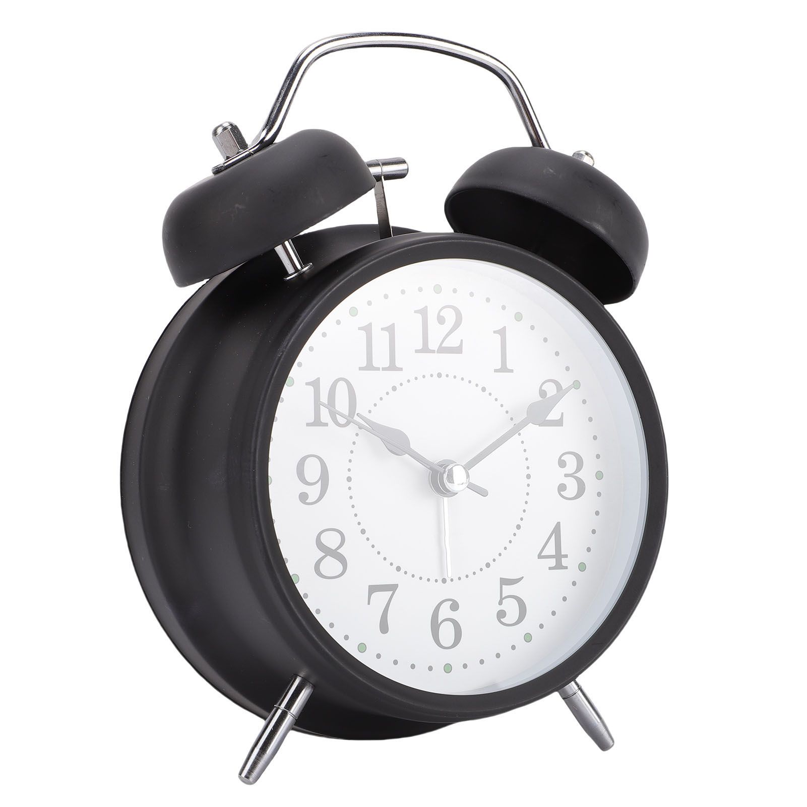 Metal Bell Alarm Clock with Night Light Silent Movement Wake Up Desktop Clock view 8