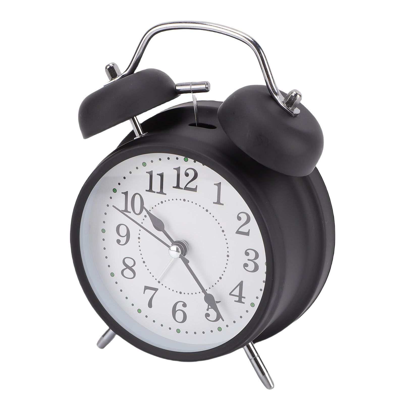 Metal Bell Alarm Clock with Night Light Silent Movement Wake Up Desktop Clock view 9