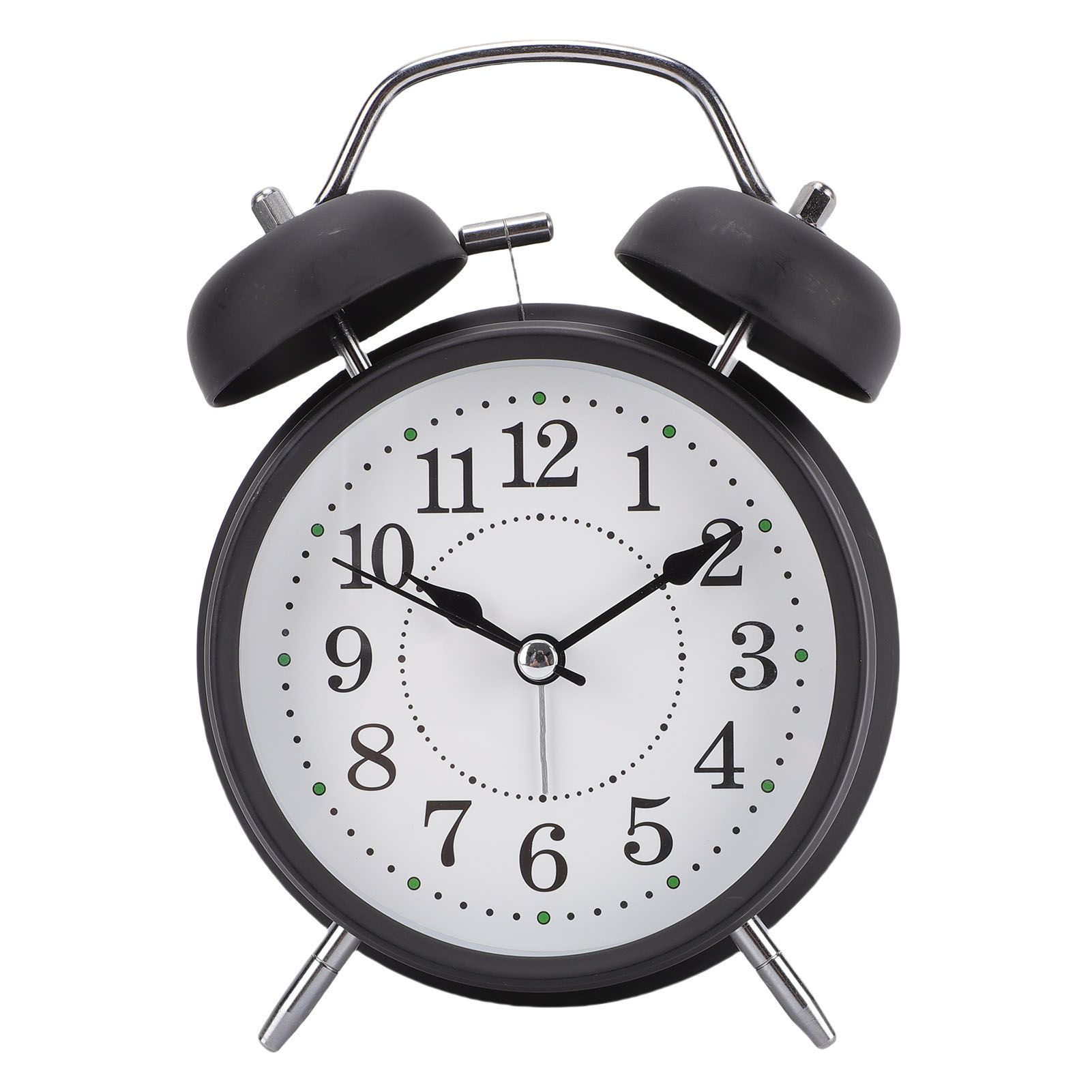 Metal Bell Alarm Clock with Night Light Silent Movement Wake Up Desktop Clock view 10
