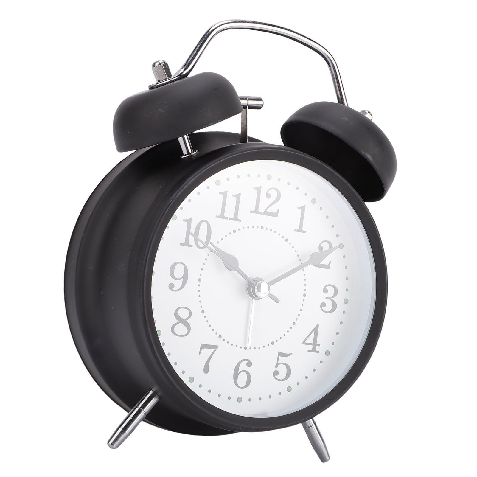 Metal Bell Alarm Clock with Night Light Silent Movement Wake Up Desktop Clock view 12