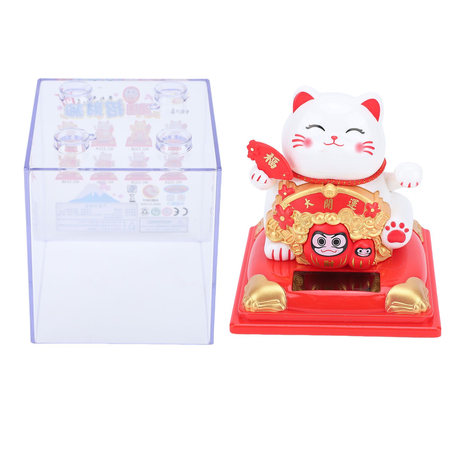 Lucky Cat Waving Arm Solar Powered Light Sensor Wealth Welcoming Fortune Cat view 3