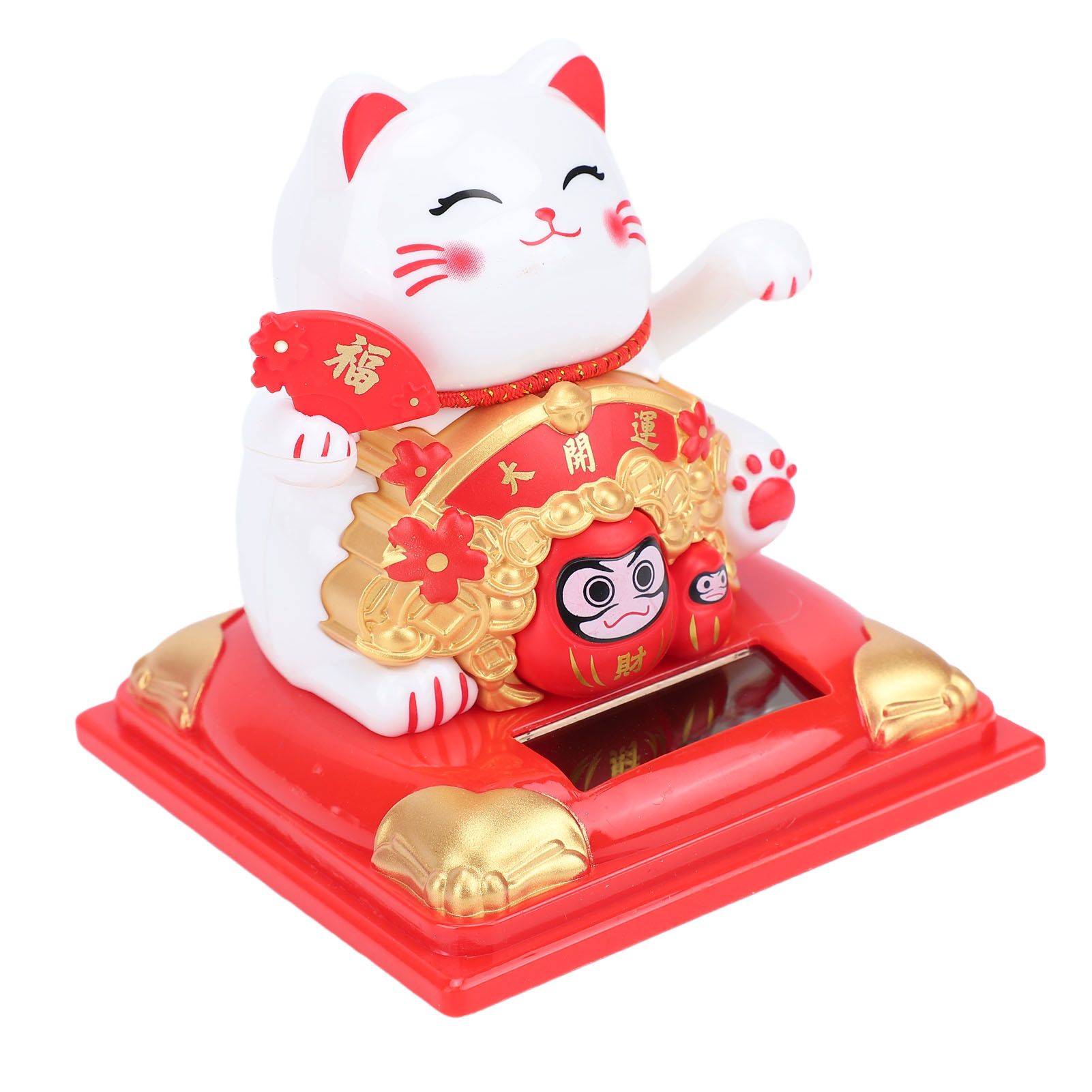 Lucky Cat Waving Arm Solar Powered Light Sensor Wealth Welcoming Fortune Cat view 6