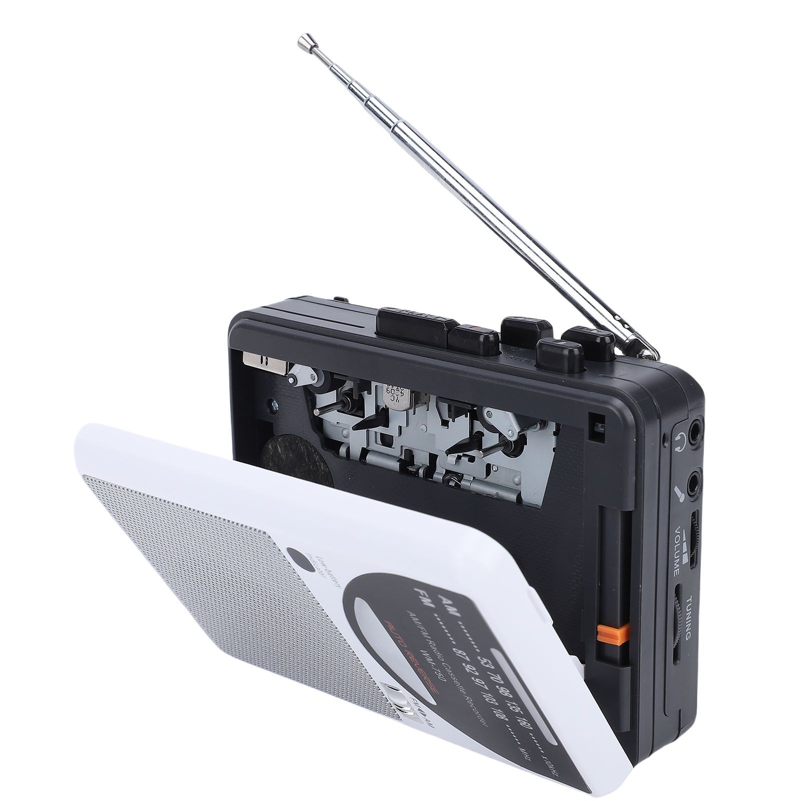 Retro Cassette Recorder AM FM Radio Portable Tape Player Built in Large view 11