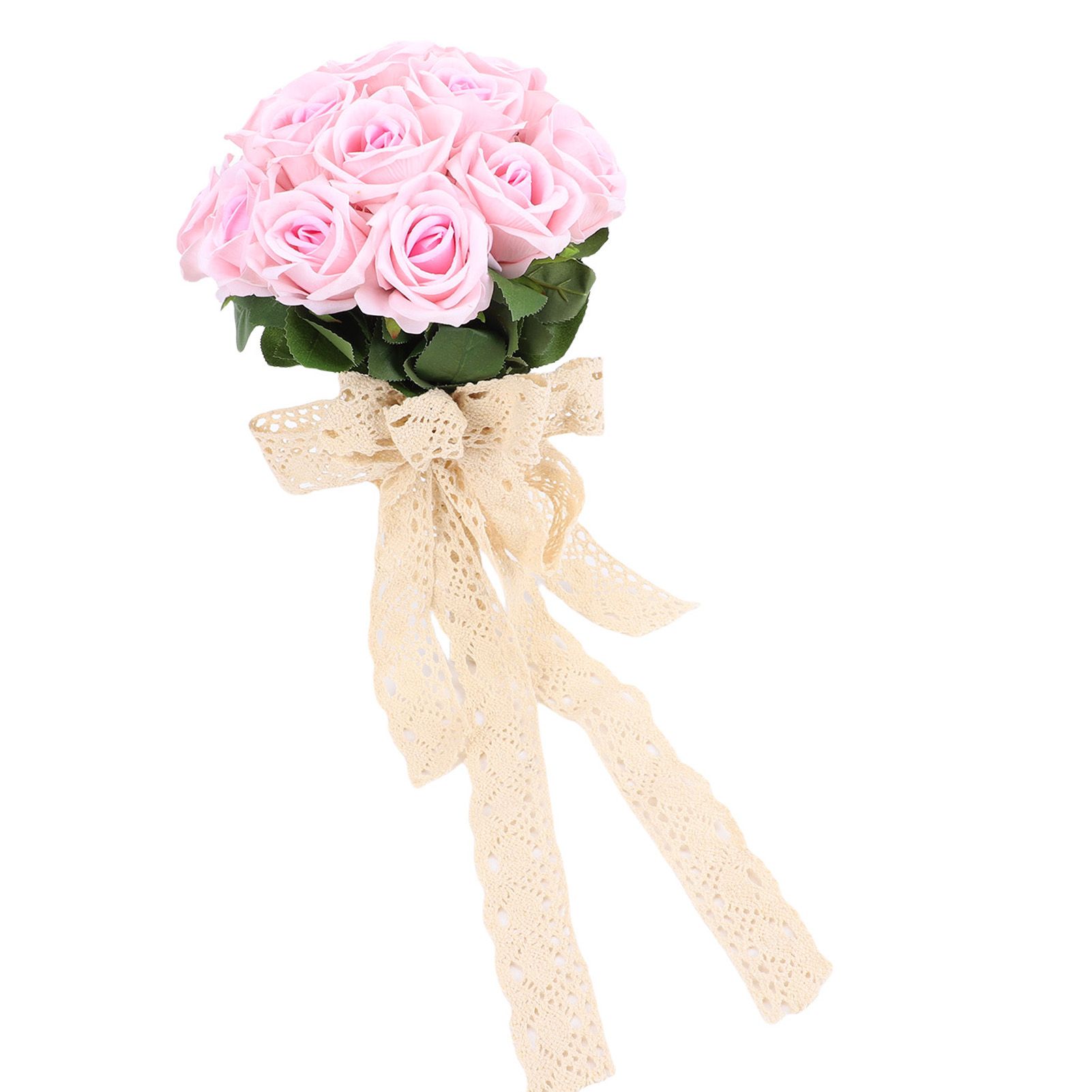 Artificial Wedding Bouquet Fade Proof Minimalist Realistic Silk Roses Bridal — image 1