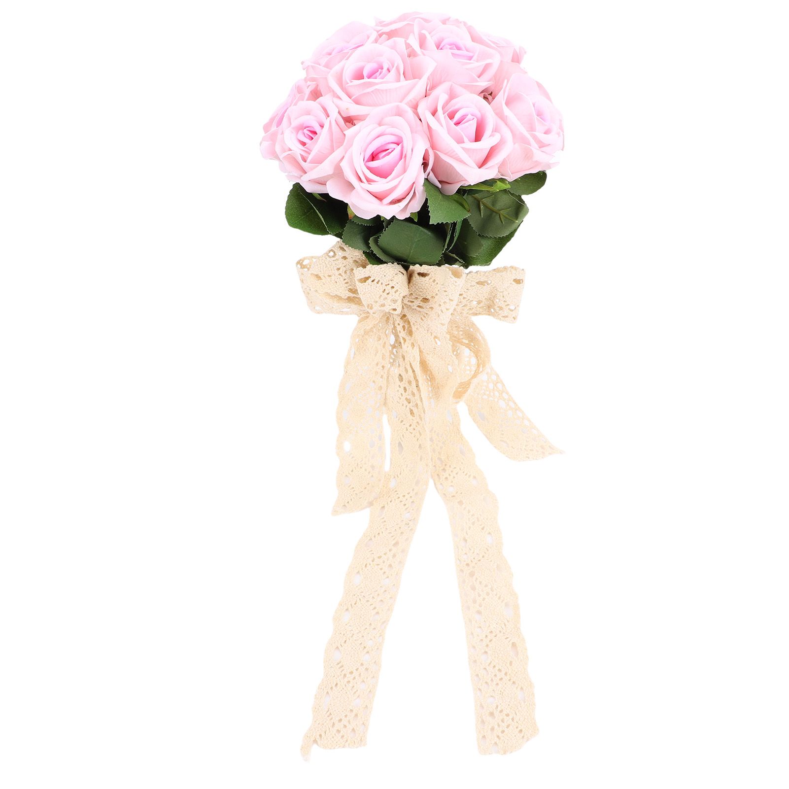 Artificial Wedding Bouquet Fade Proof Minimalist Realistic Silk Roses Bridal view 3