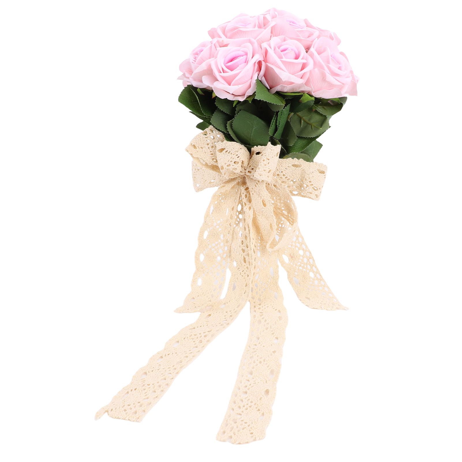 Artificial Wedding Bouquet Fade Proof Minimalist Realistic Silk Roses Bridal view 6