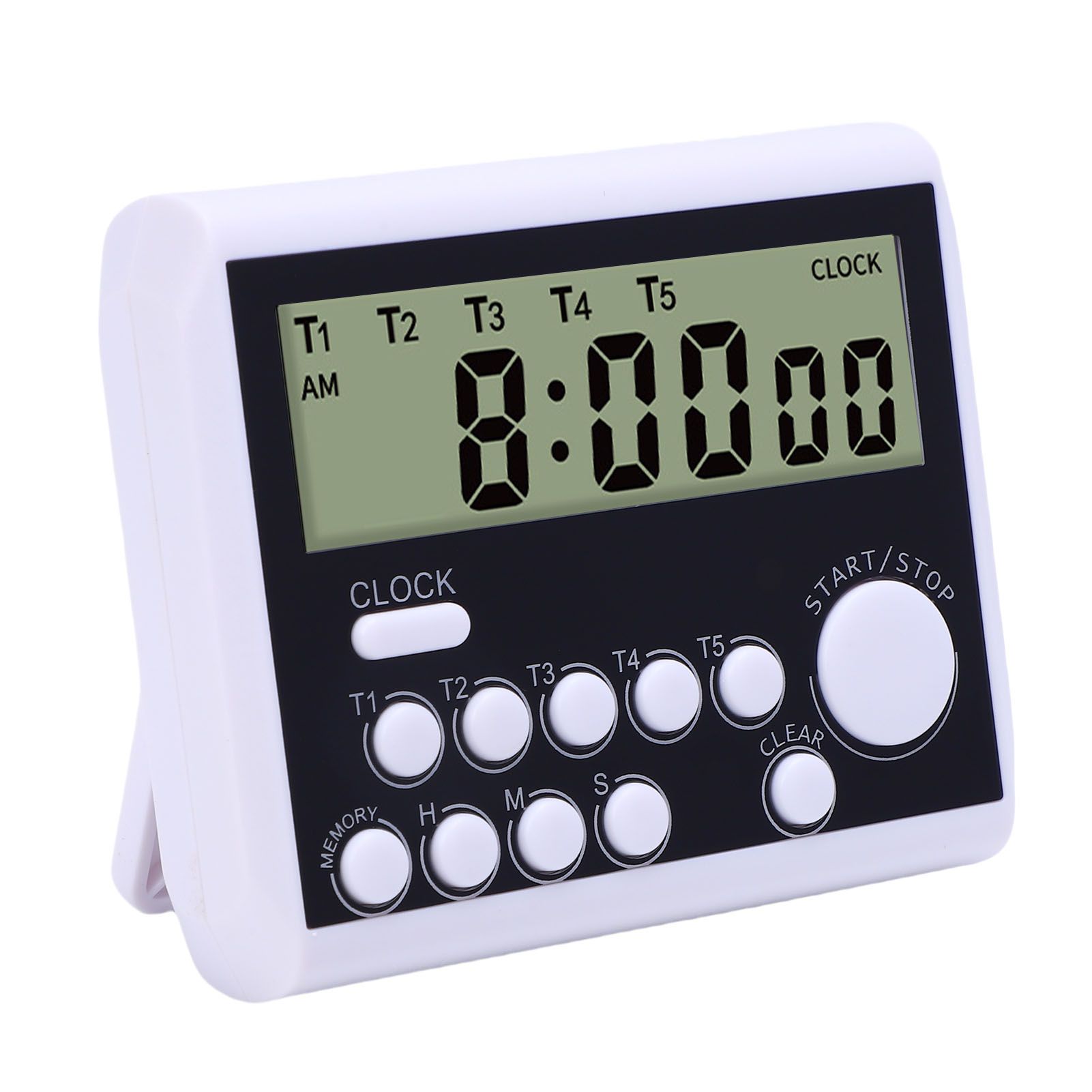 Digital Timer Battery Powered 5 Channels Digital Kitchen Timer with Clock for view 3