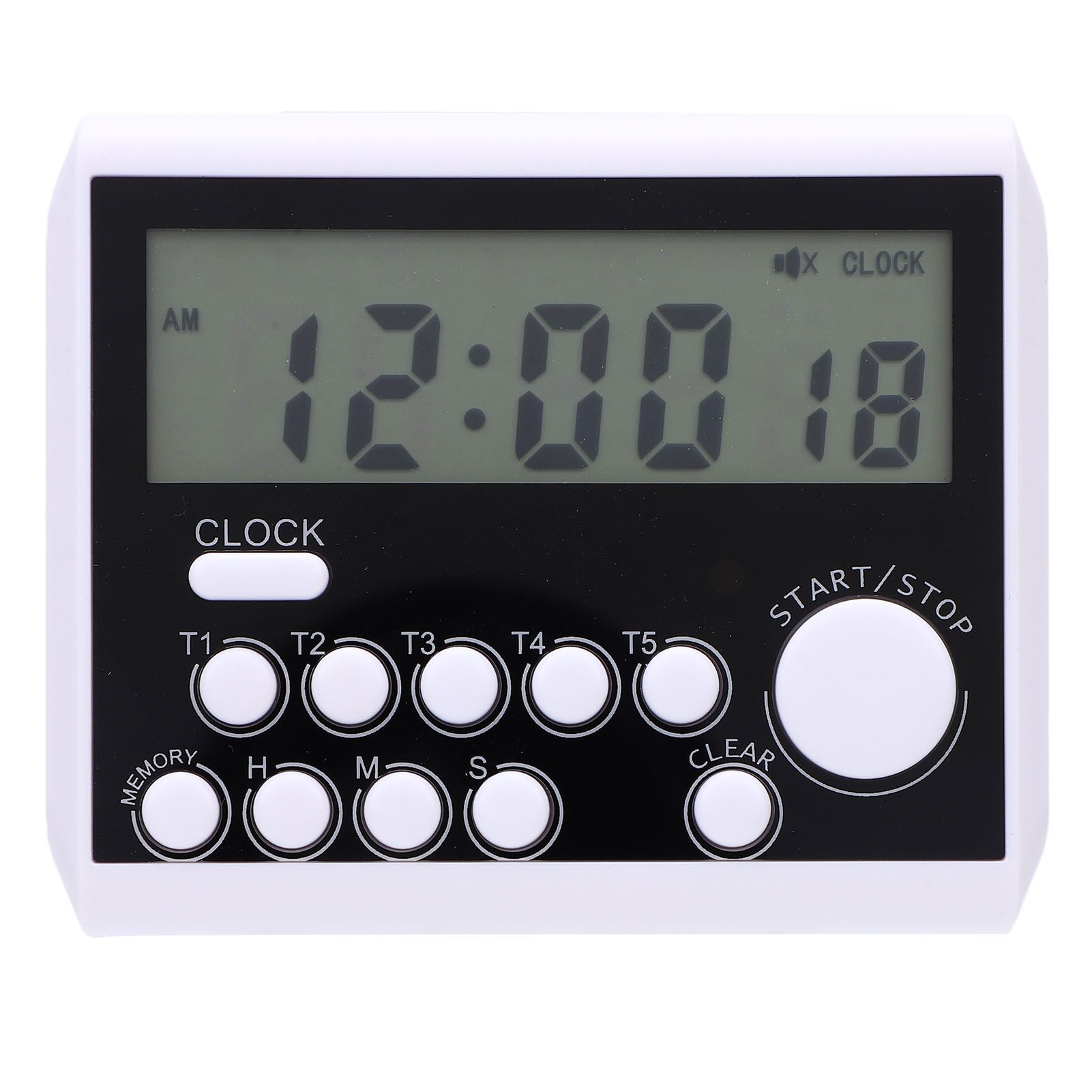 Digital Timer Battery Powered 5 Channels Digital Kitchen Timer with Clock for view 4