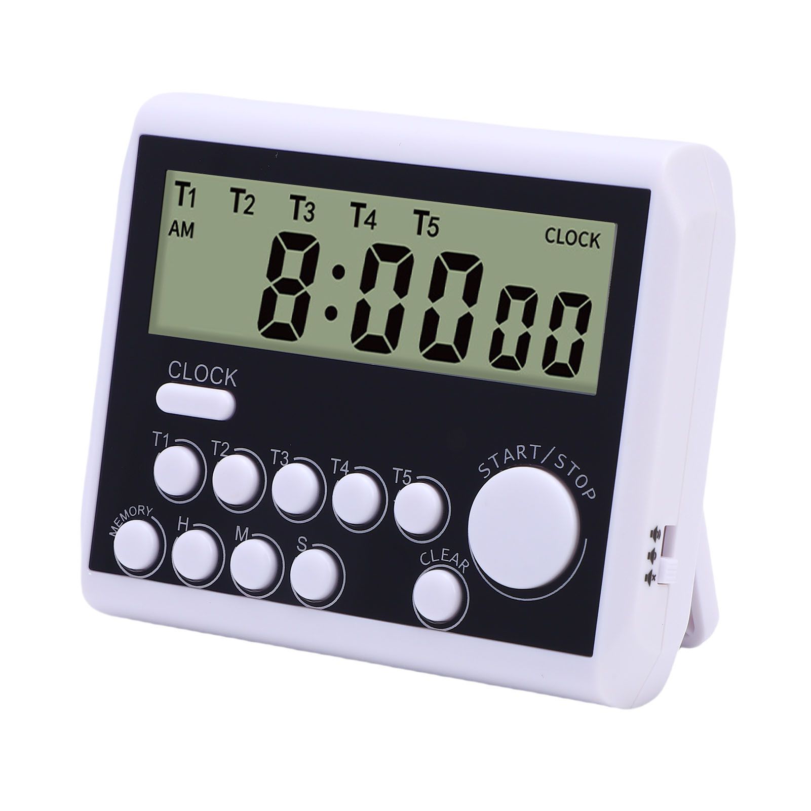 Digital Timer Battery Powered 5 Channels Digital Kitchen Timer with Clock for view 6