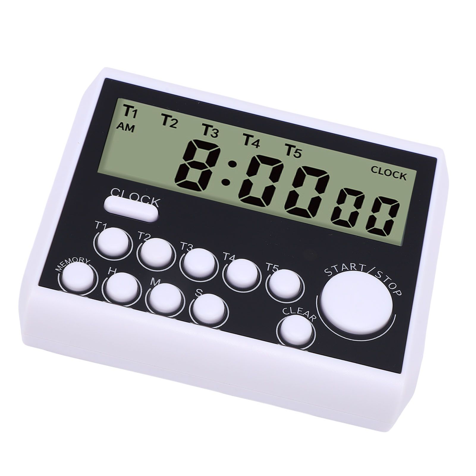 Digital Timer Battery Powered 5 Channels Digital Kitchen Timer with Clock for view 8