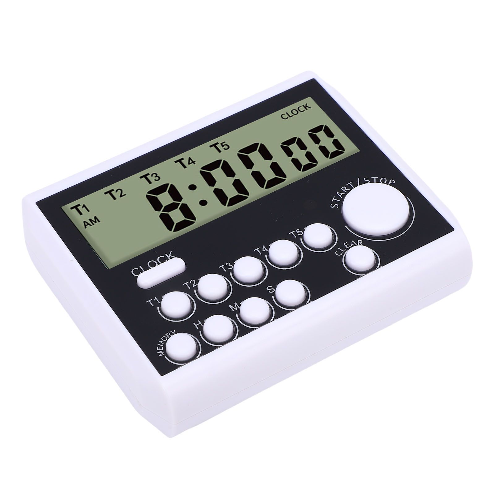 Digital Timer Battery Powered 5 Channels Digital Kitchen Timer with Clock for view 11