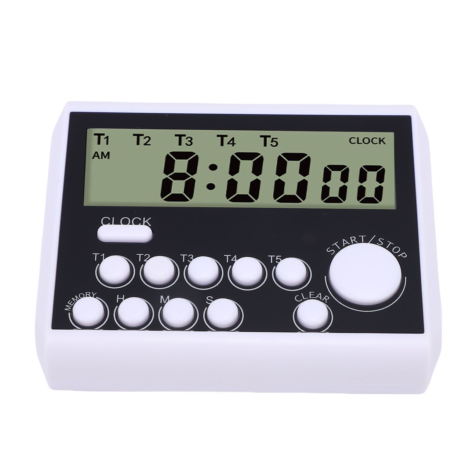 Digital Timer Battery Powered 5 Channels Digital Kitchen Timer with Clock for view 12