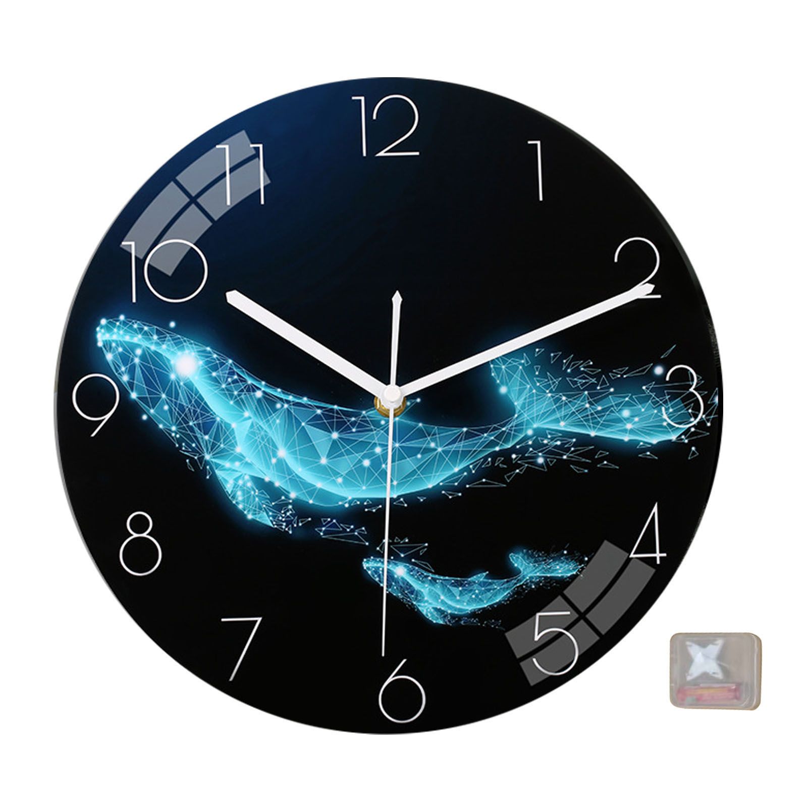 Wall Clock Silent Battery Operated MDF Round Wall Decorative Clock for Living view 3