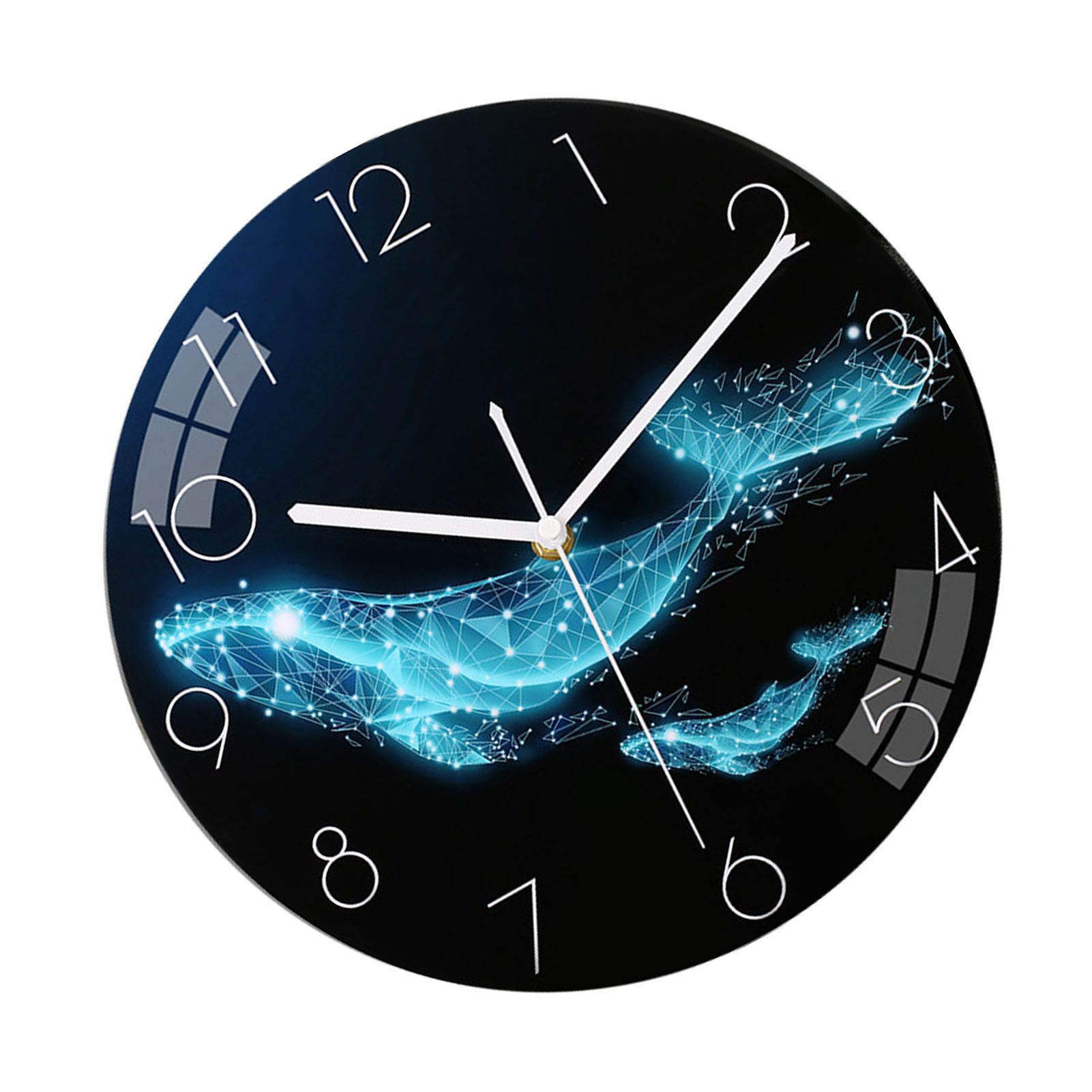 Wall Clock Silent Battery Operated MDF Round Wall Decorative Clock for Living view 8