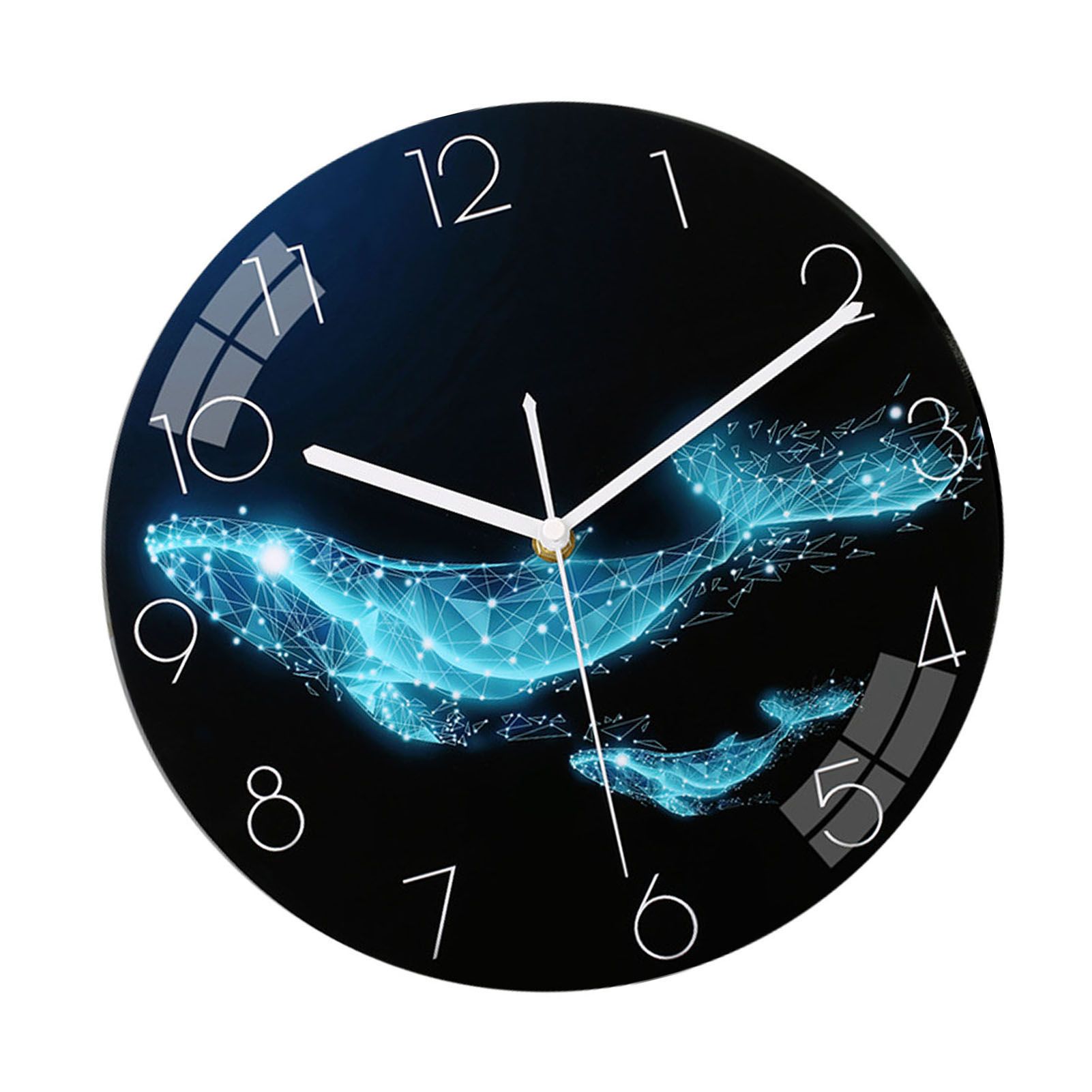 Wall Clock Silent Battery Operated MDF Round Wall Decorative Clock for Living view 10