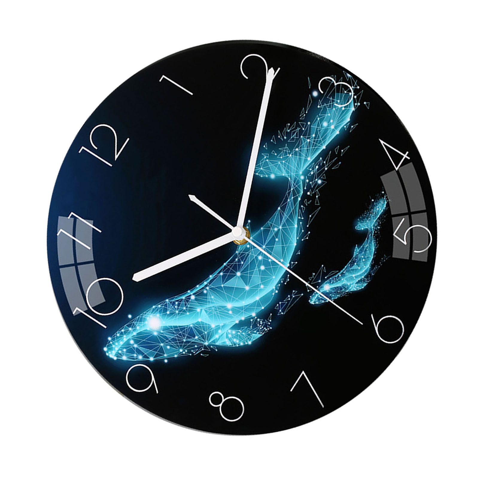 Wall Clock Silent Battery Operated MDF Round Wall Decorative Clock for Living view 12