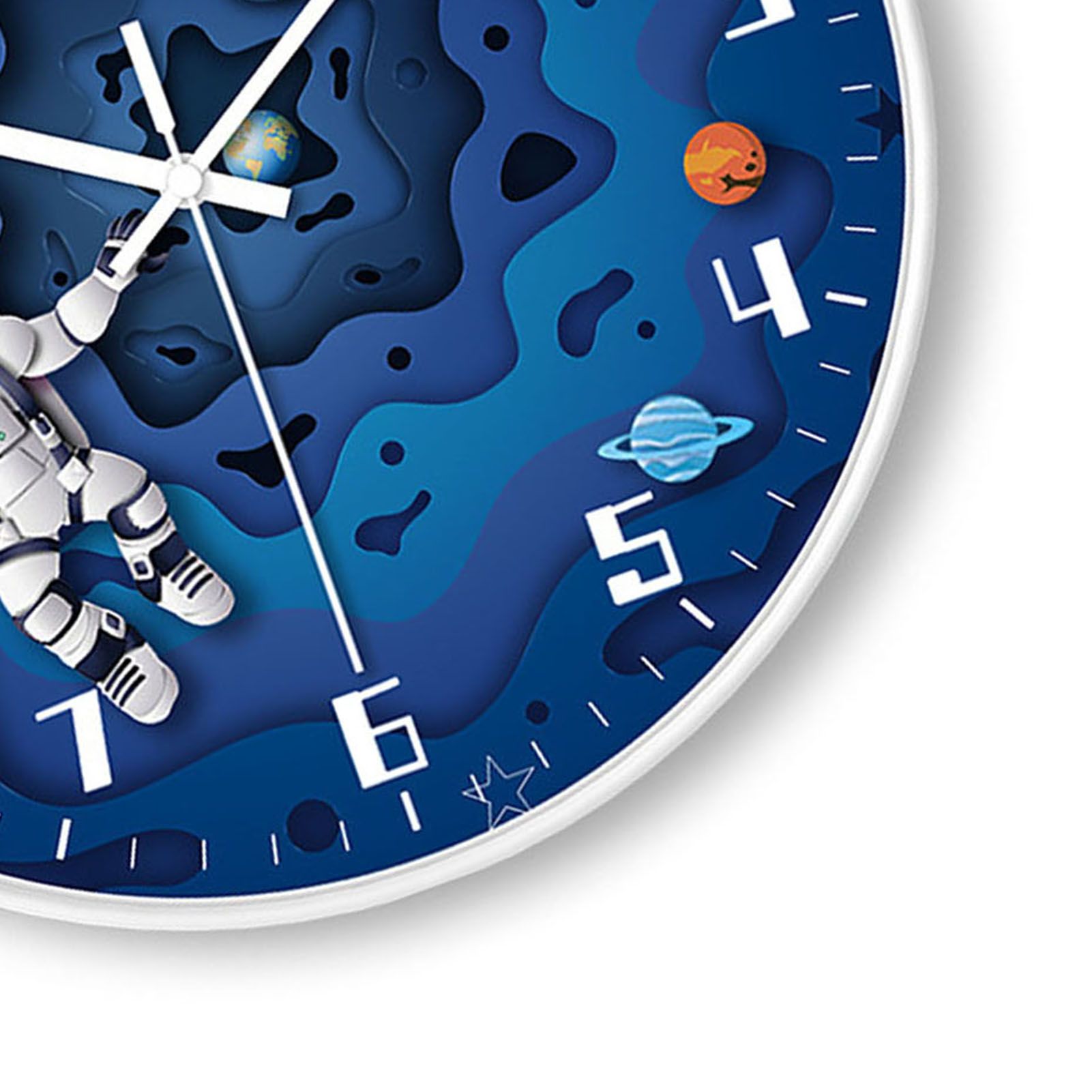 8 Inch Silent Wall Clock PP Battery Operated Kids Wall Clock Space Theme Decor view 2