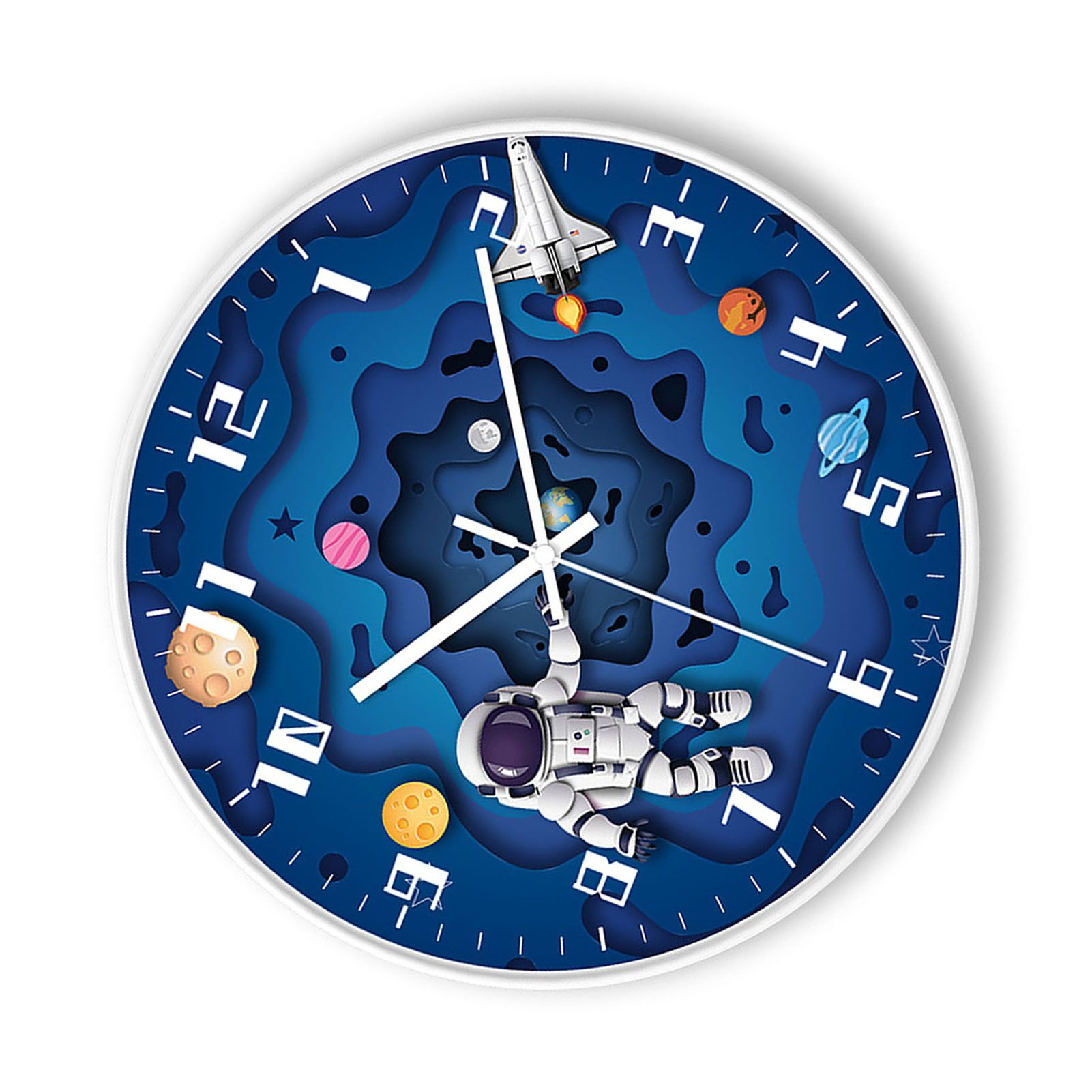 8 Inch Silent Wall Clock PP Battery Operated Kids Wall Clock Space Theme Decor view 9