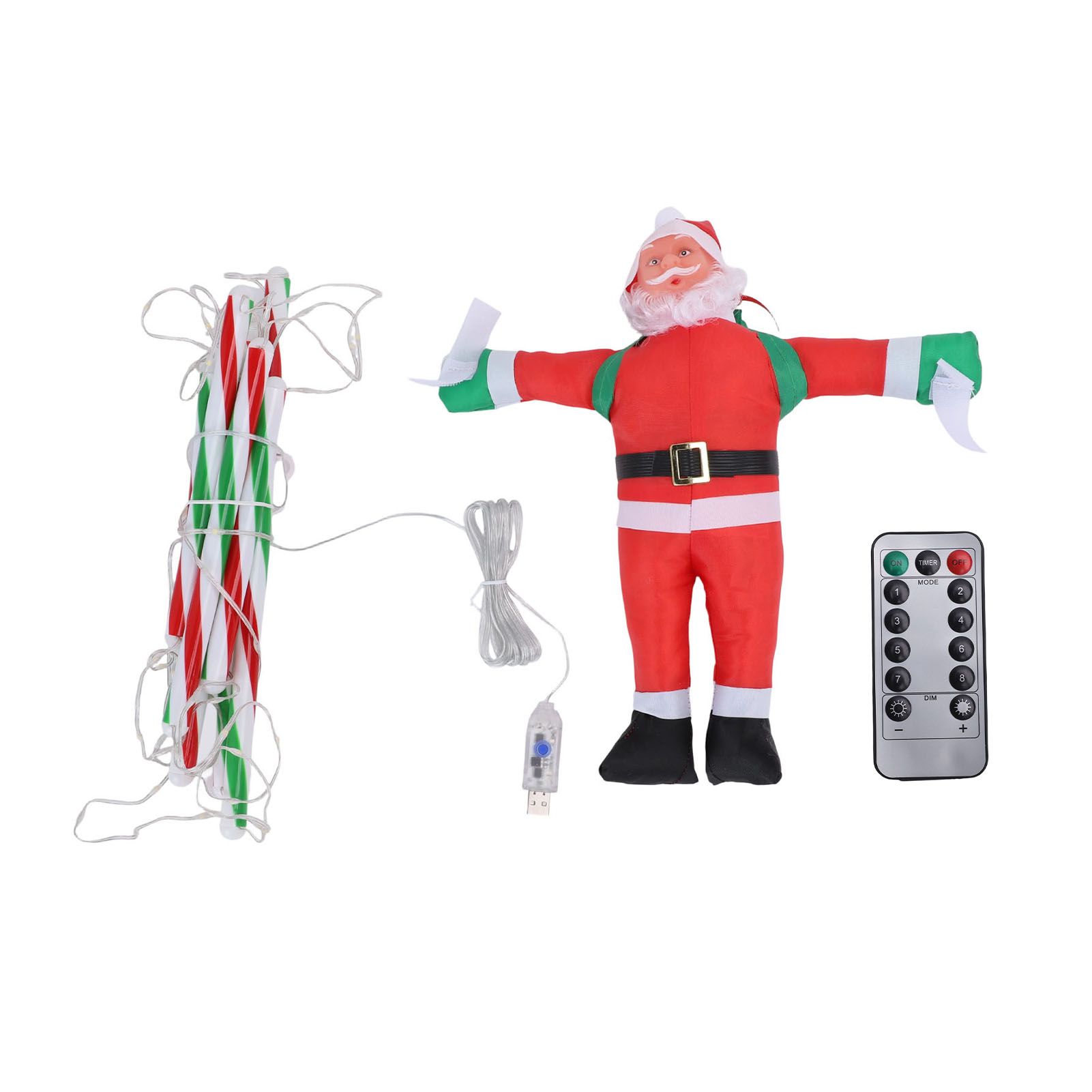LED Xmas Decorative Ladder Lights with Santa 8 Modes Water Proof for Indoor view 3
