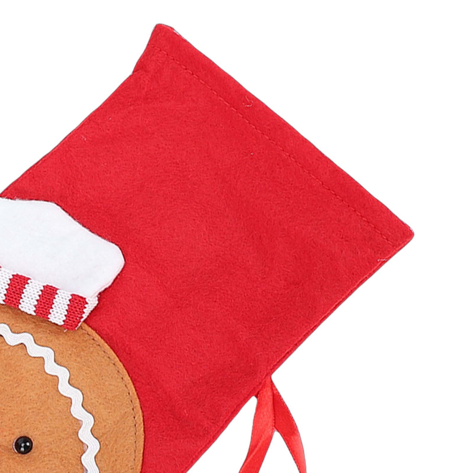 2pcs Xmas Wine Bottle Cover with Bow Scarf Fabric Gingerbread Man Wine Bottle view 7