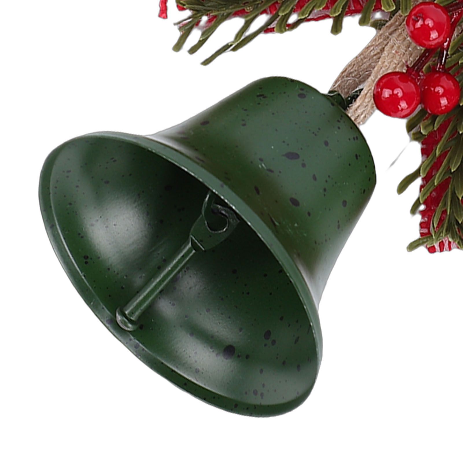 Xmas Bell Hanging Ornament Vintage Xmas Bell Decoration with Bow Pine Cone Red view 2