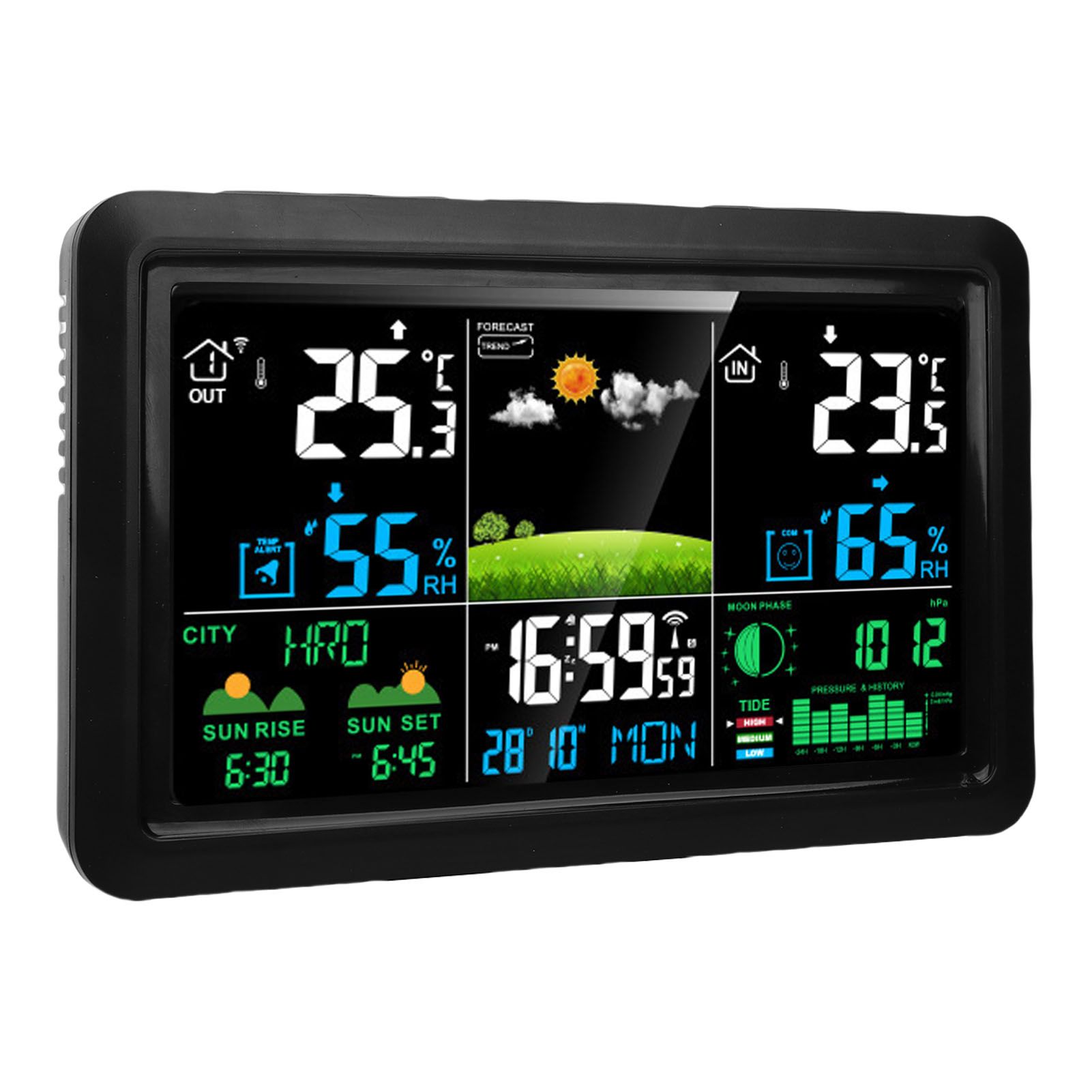 Weather Forecast Station Wireless 7.5 Inch Color Display Multi Functional view 7