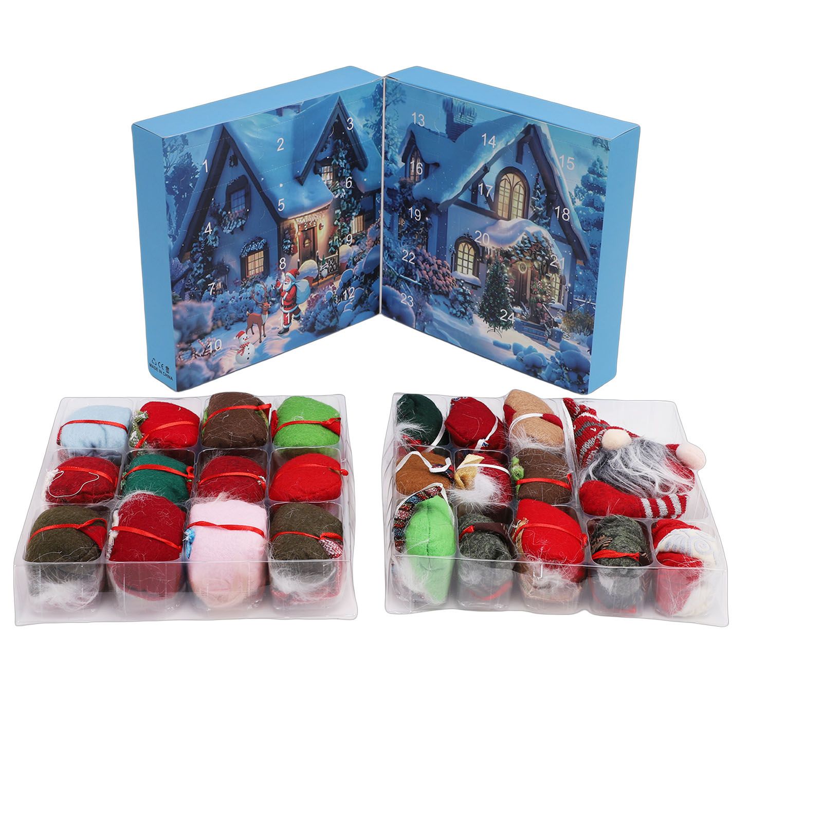 Xmas Advent Calendar with 24 Gnome Ornaments Collectible Surprise Holiday — image 1