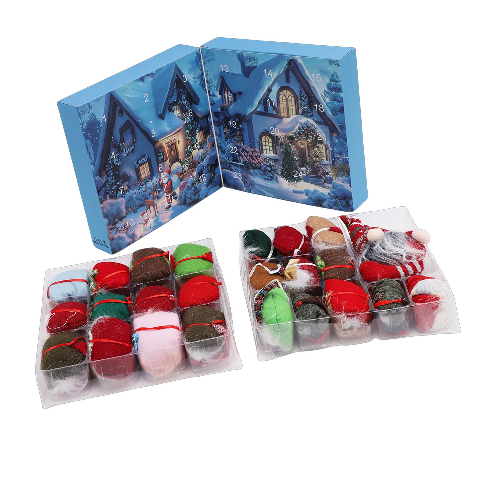 Xmas Advent Calendar with 24 Gnome Ornaments Collectible Surprise Holiday view 12