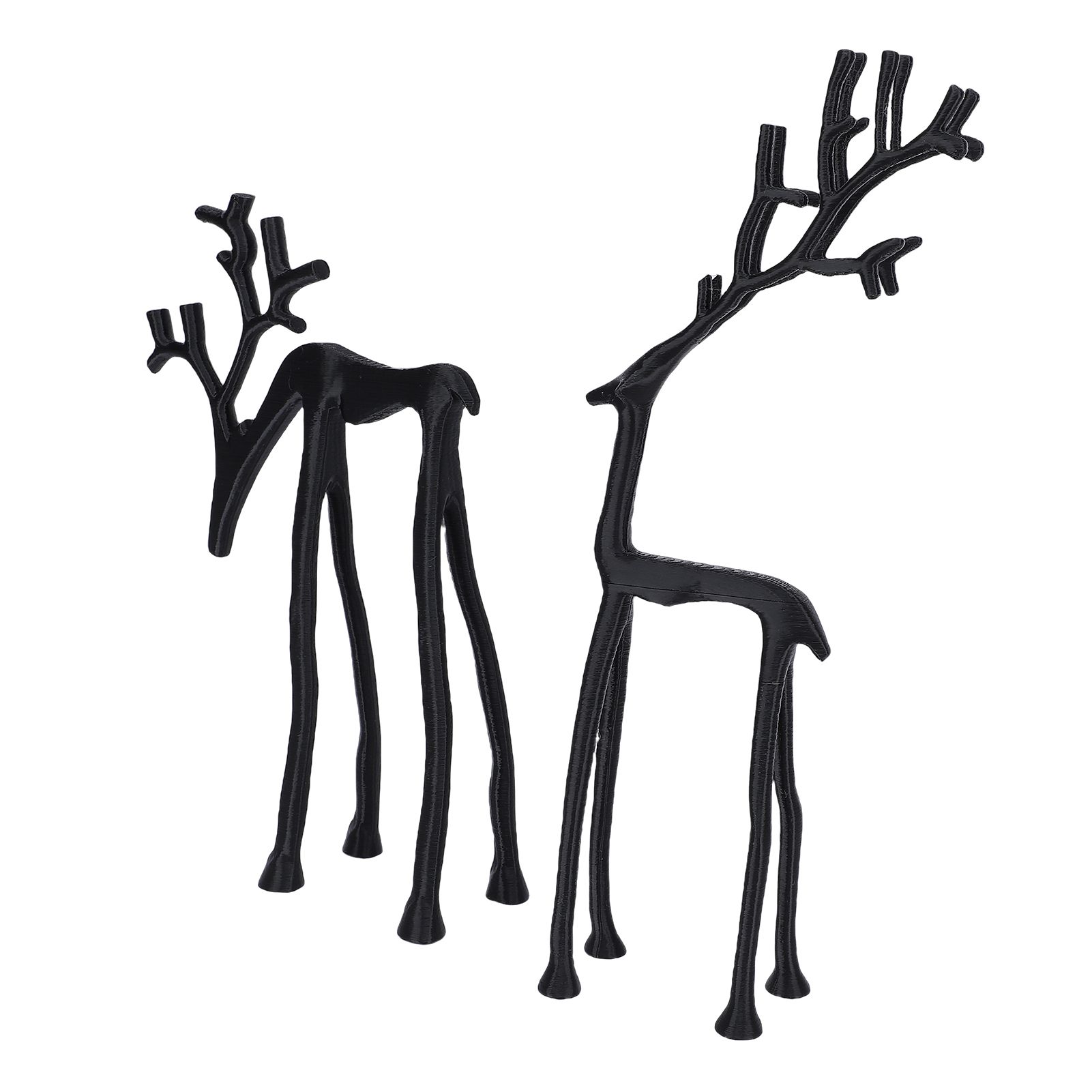 2Pcs Reindeer Decor Black PLA Statues Figurine Decoration for Mantel Living view 2