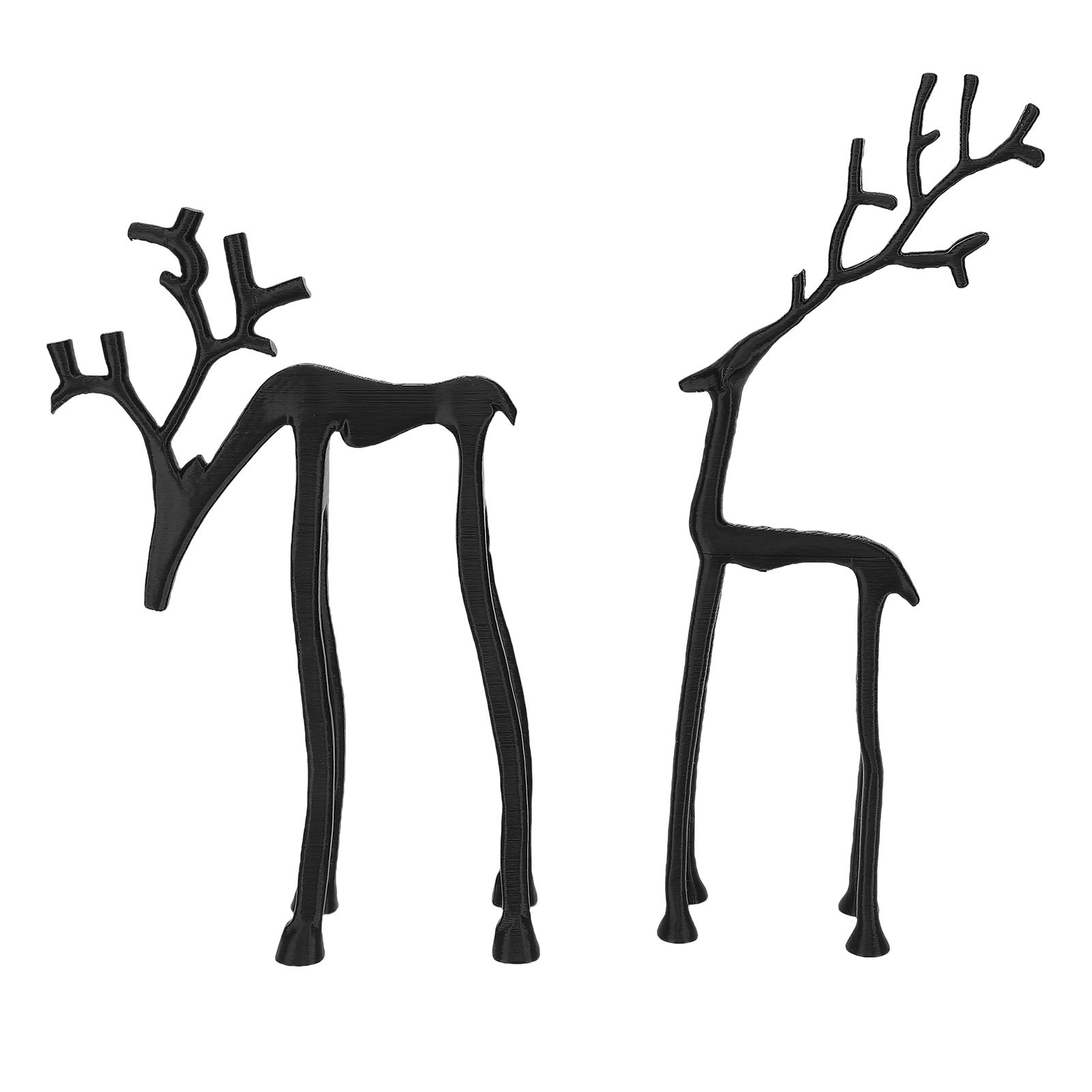 2Pcs Reindeer Decor Black PLA Statues Figurine Decoration for Mantel Living view 3