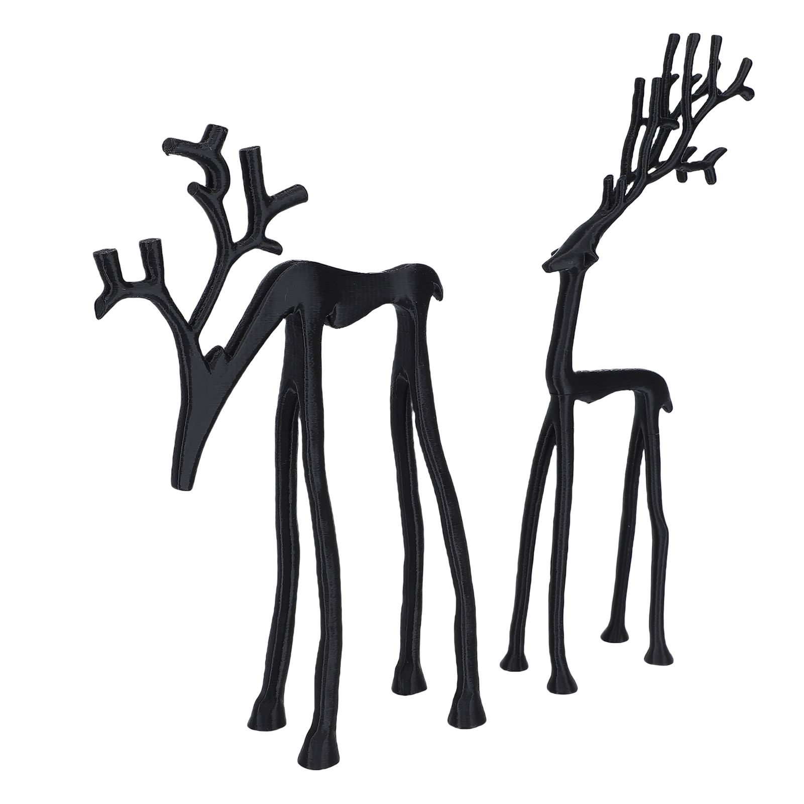 2Pcs Reindeer Decor Black PLA Statues Figurine Decoration for Mantel Living view 5