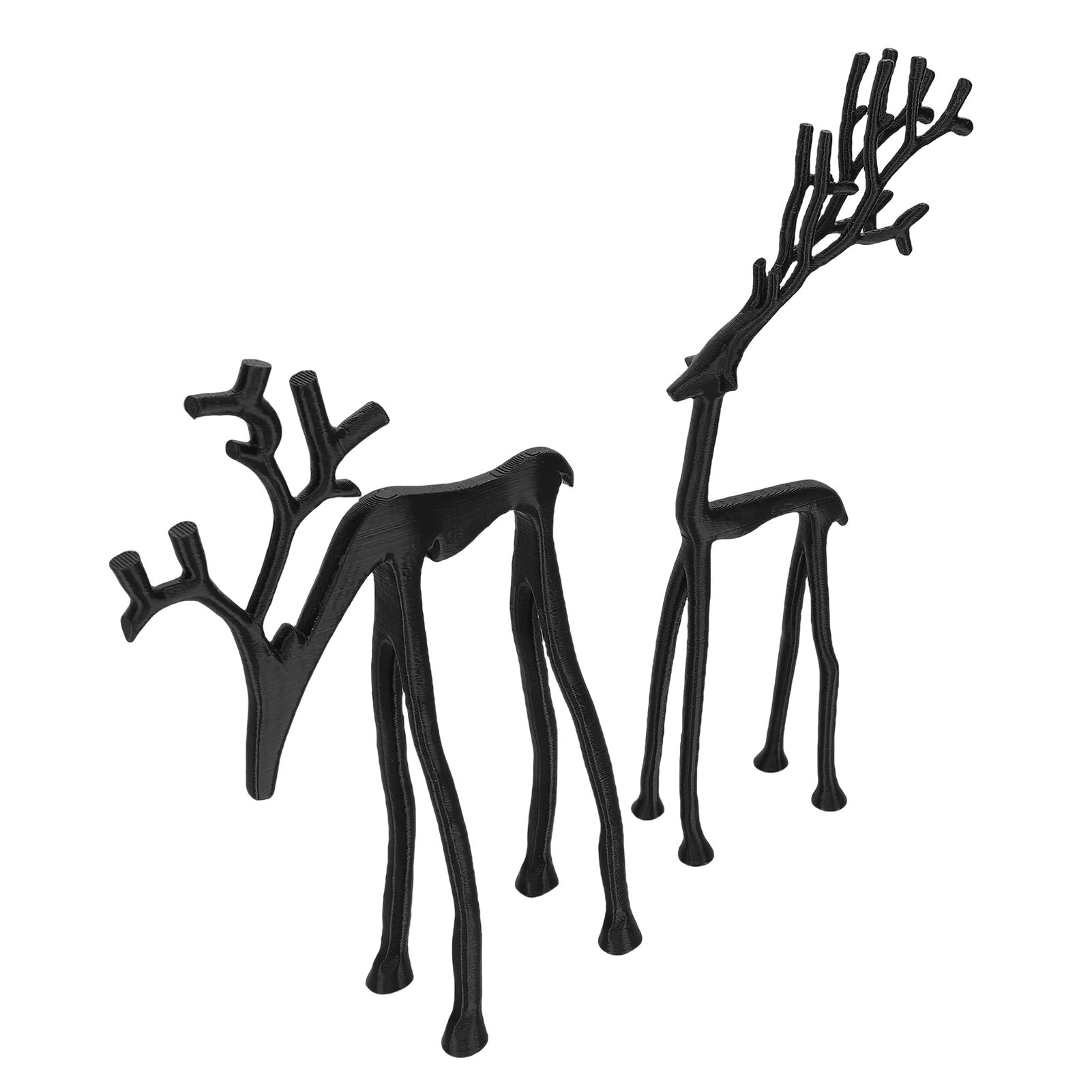 2Pcs Reindeer Decor Black PLA Statues Figurine Decoration for Mantel Living view 6