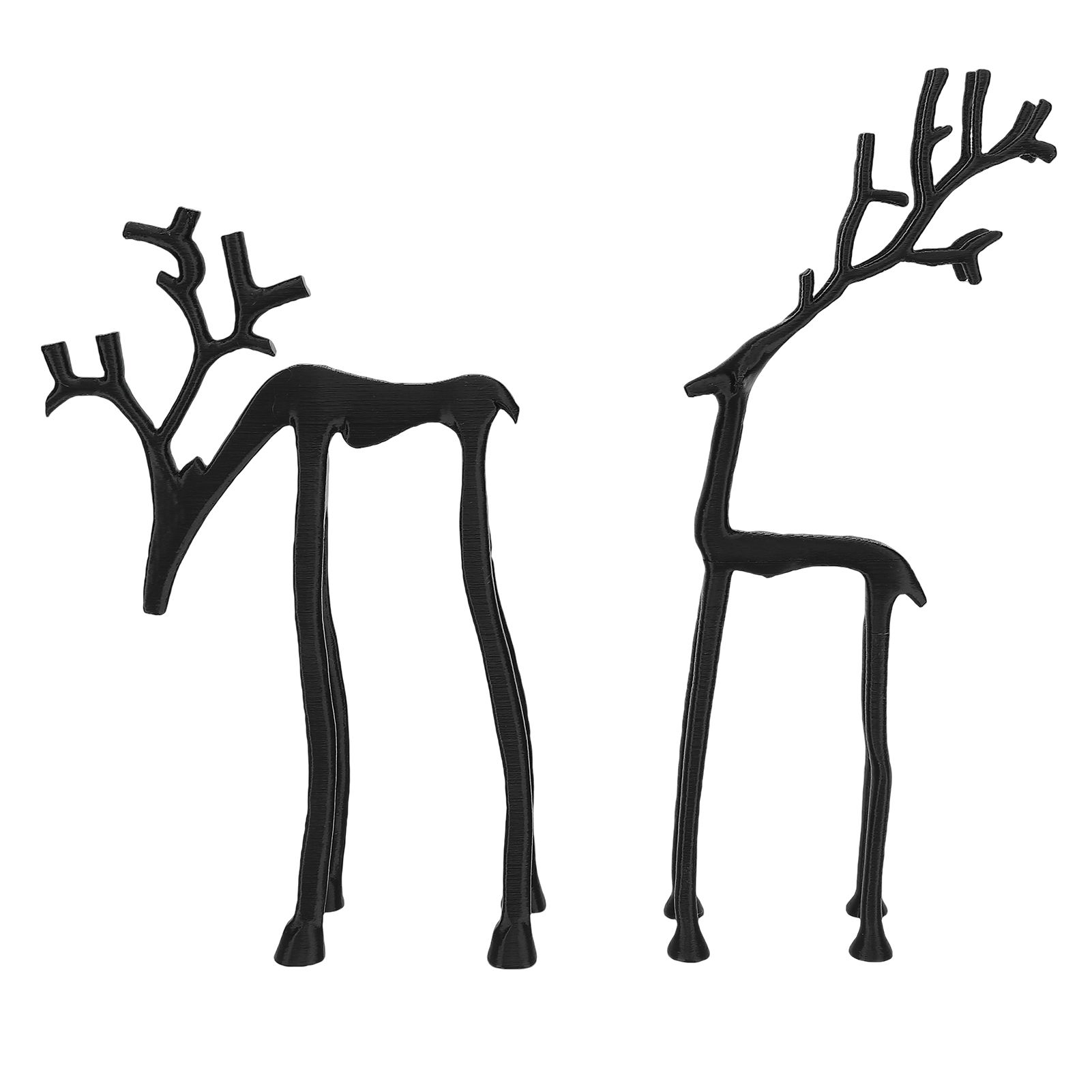 2Pcs Reindeer Decor Black PLA Statues Figurine Decoration for Mantel Living view 7