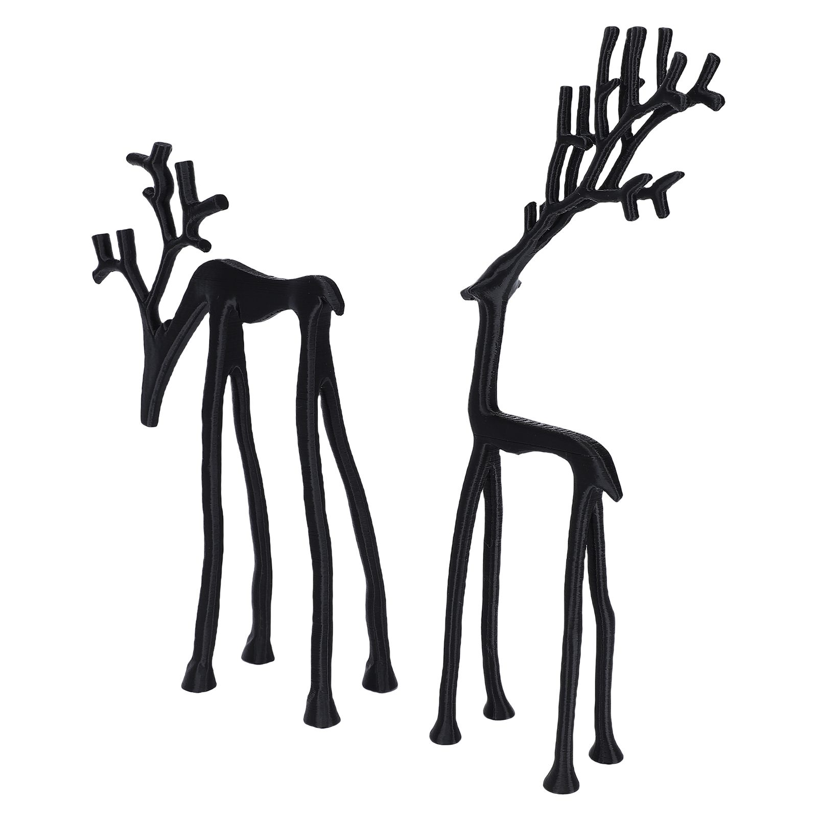 2Pcs Reindeer Decor Black PLA Statues Figurine Decoration for Mantel Living view 8