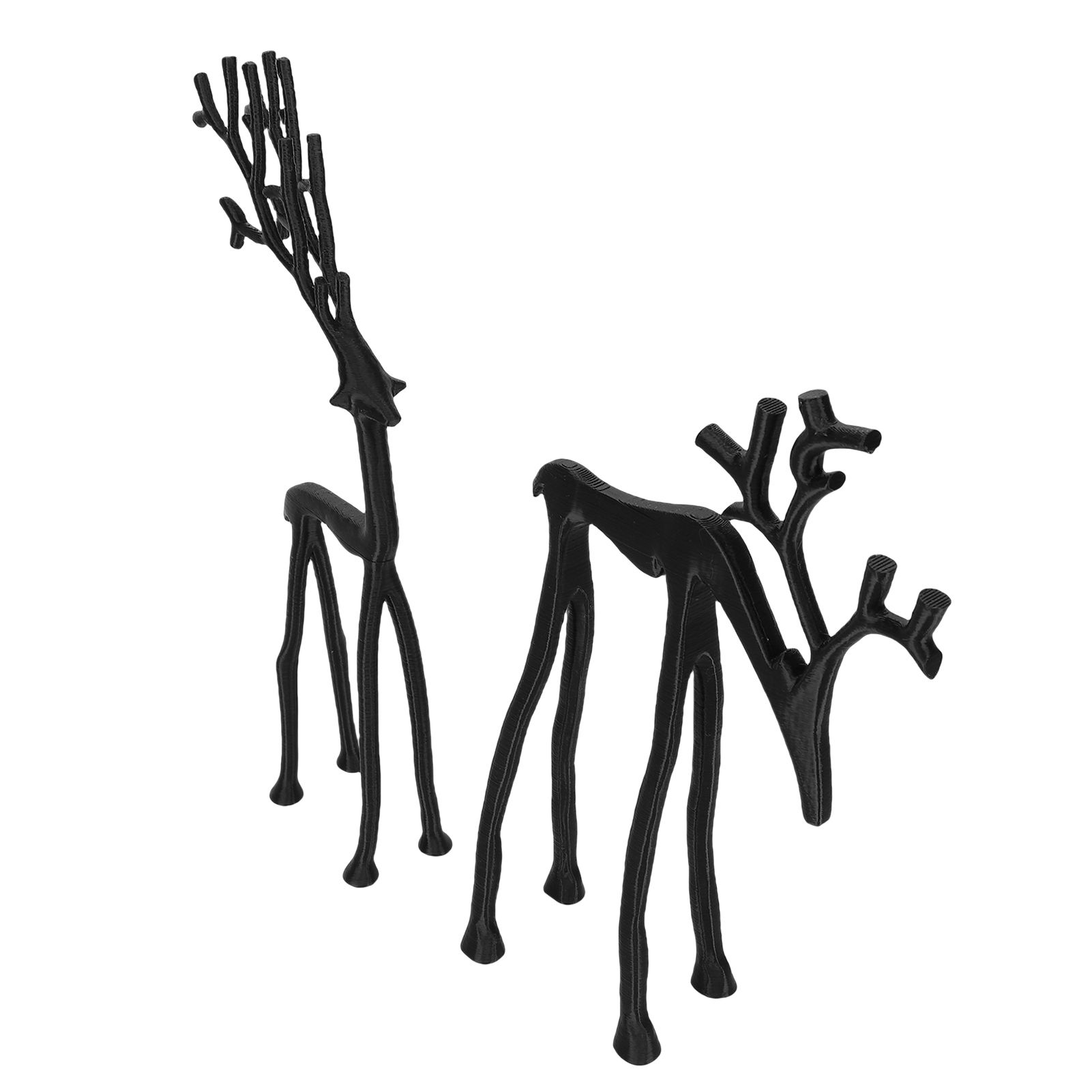 2Pcs Reindeer Decor Black PLA Statues Figurine Decoration for Mantel Living view 9