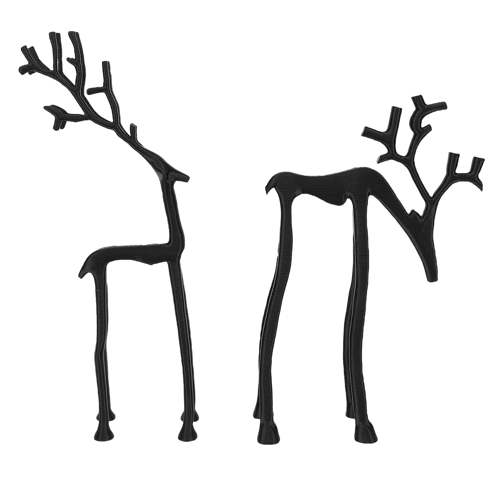 2Pcs Reindeer Decor Black PLA Statues Figurine Decoration for Mantel Living view 10
