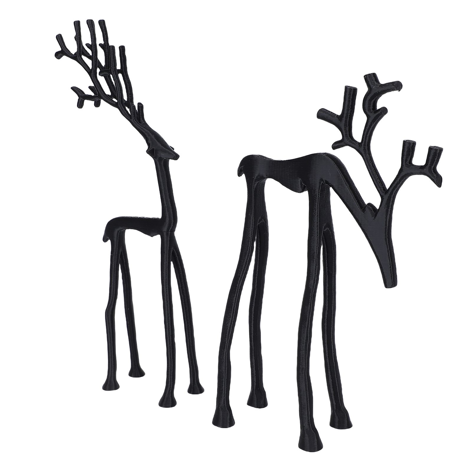 2Pcs Reindeer Decor Black PLA Statues Figurine Decoration for Mantel Living view 11