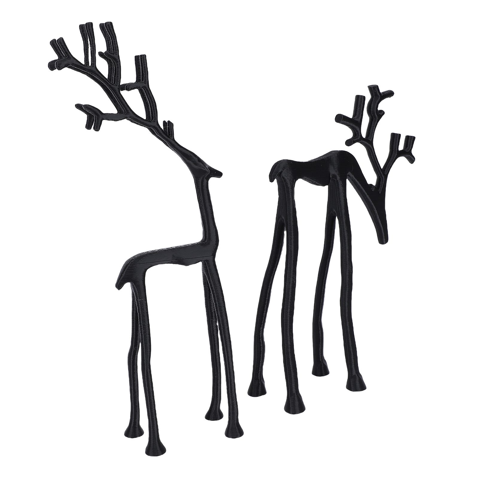 2Pcs Reindeer Decor Black PLA Statues Figurine Decoration for Mantel Living view 12