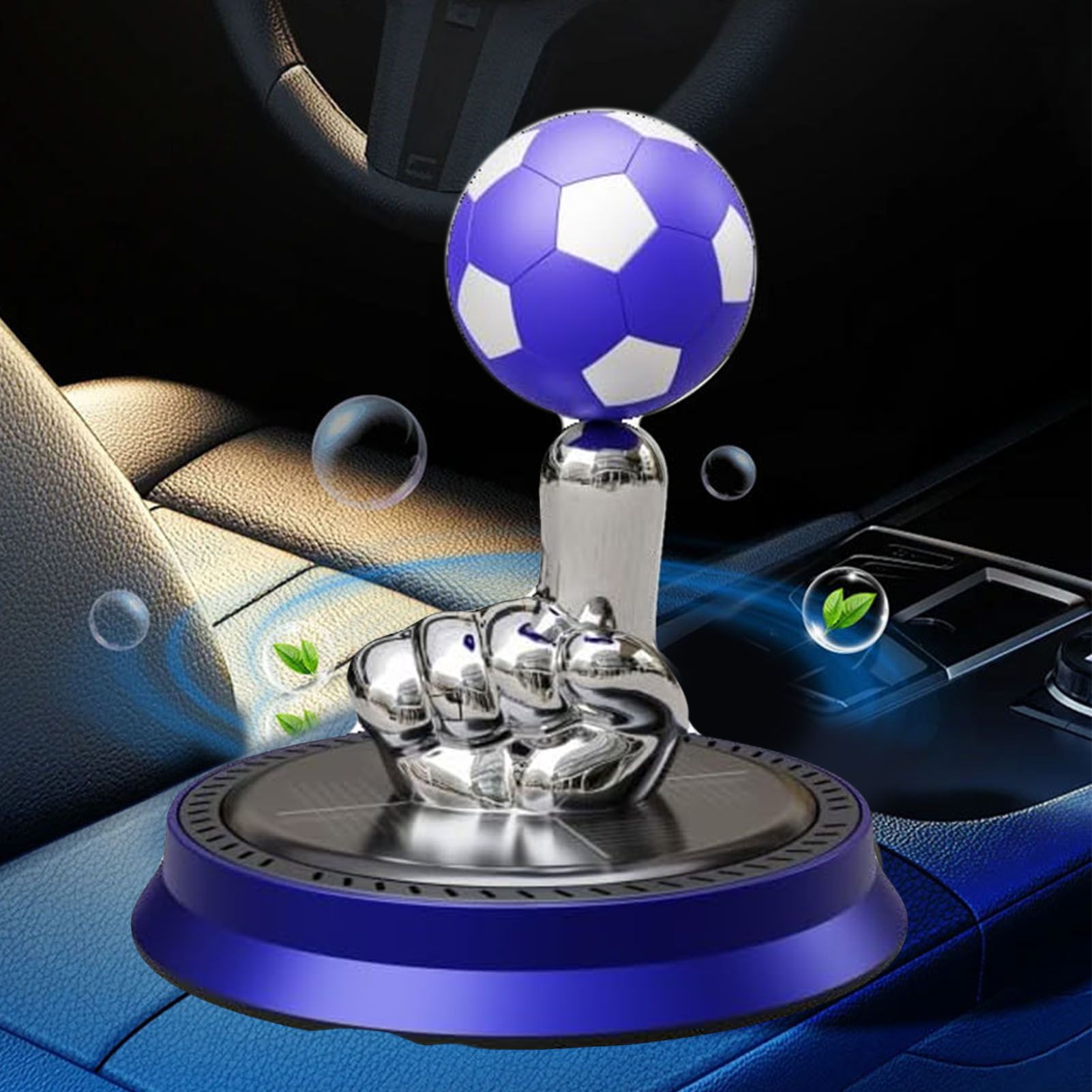 Solar Powered Car Air Freshener Rotating Soccer Ball Car Essential Oil