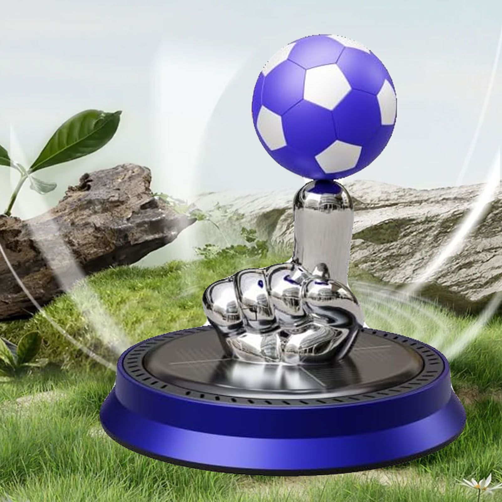Solar Powered Car Air Freshener Rotating Soccer Ball Car Essential Oil view 4
