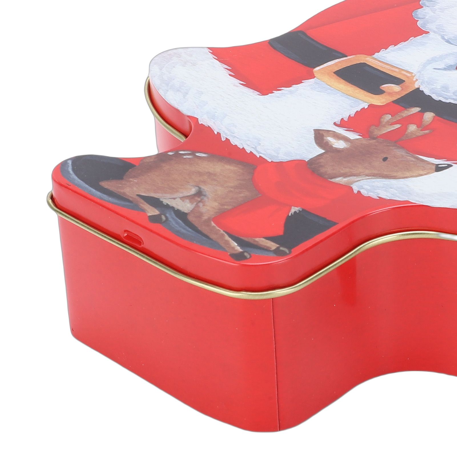 Santa Candy Tin Box Holiday Decor Tinplate Xmas Biscuits Tin Piggy Bank view 5