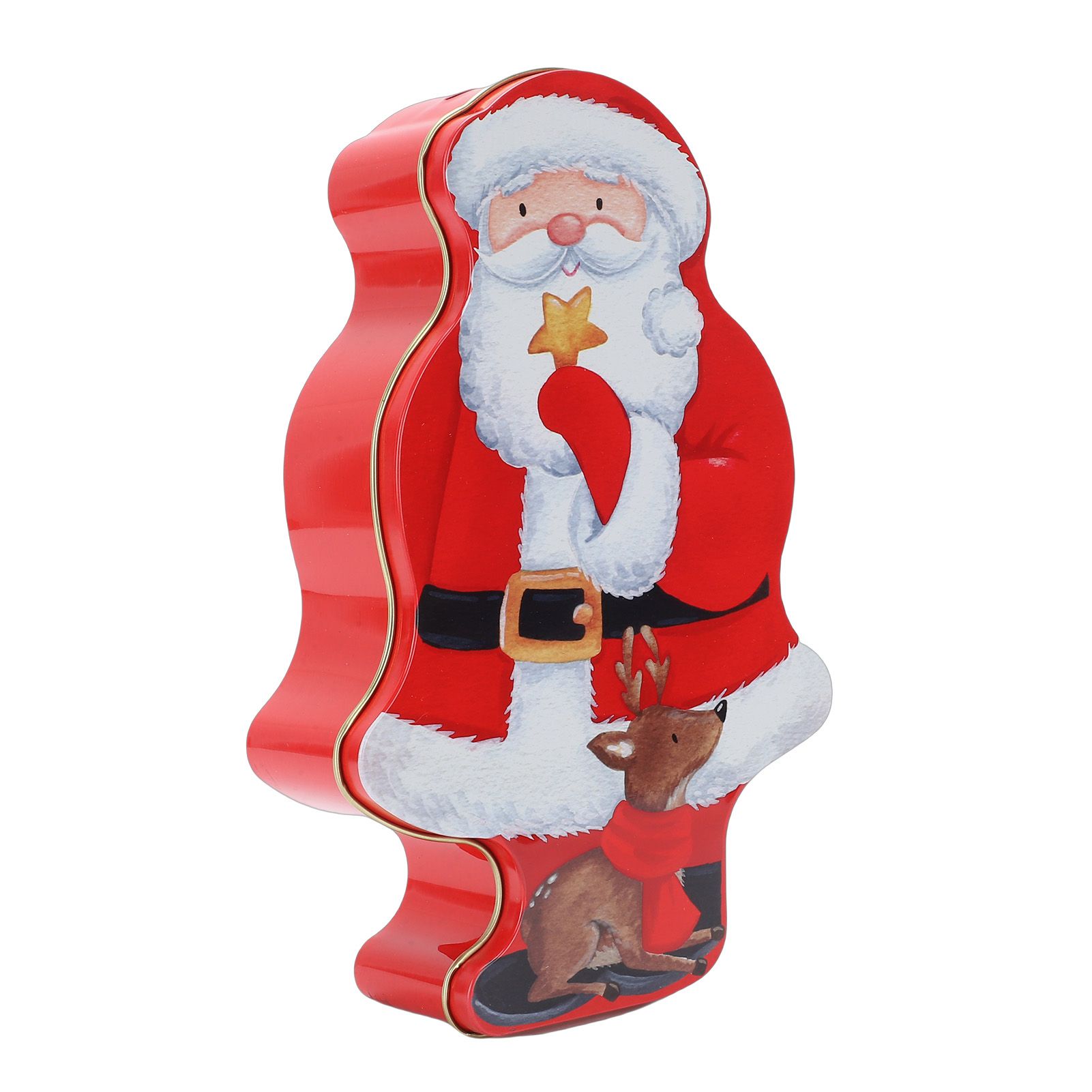 Santa Candy Tin Box Holiday Decor Tinplate Xmas Biscuits Tin Piggy Bank view 6