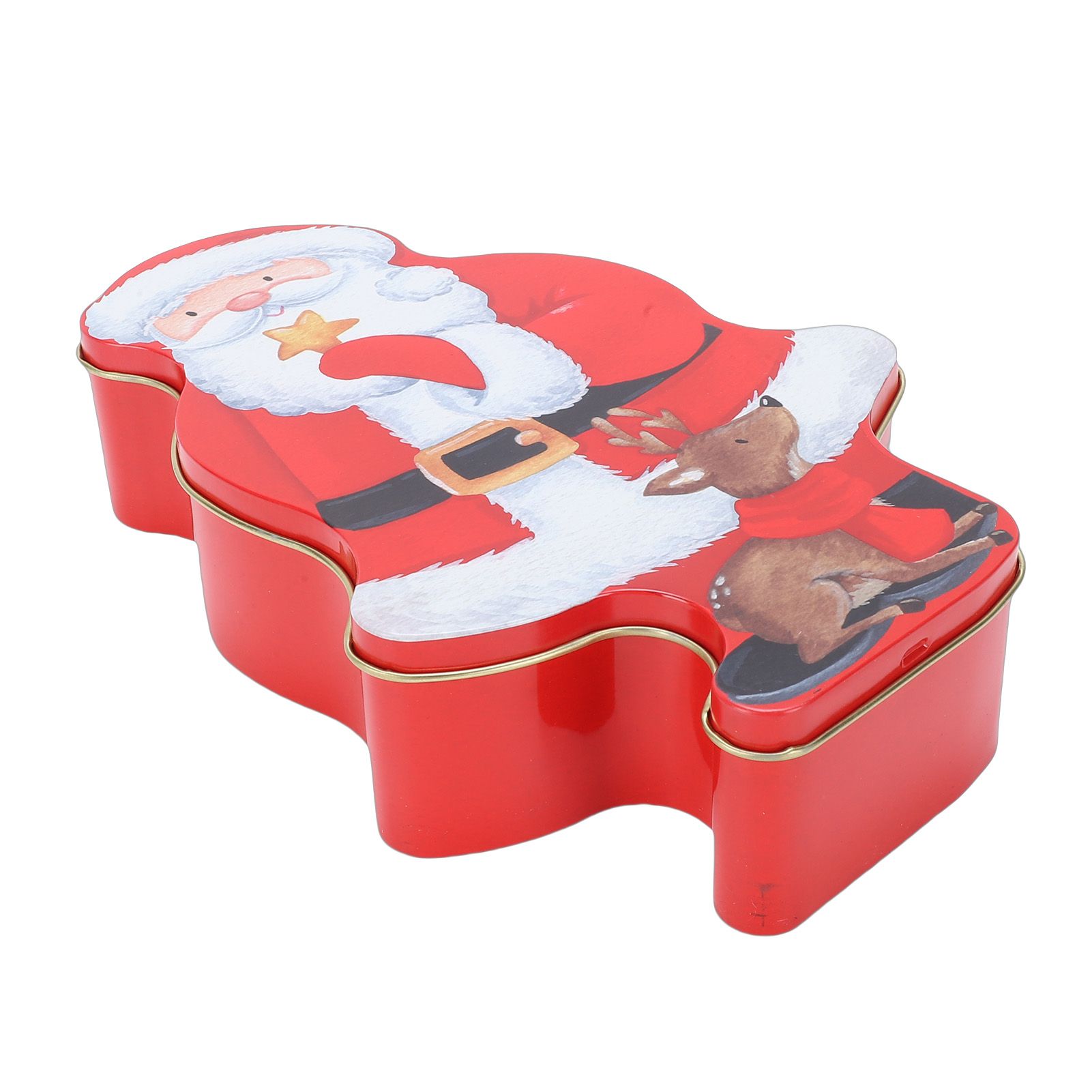 Santa Candy Tin Box Holiday Decor Tinplate Xmas Biscuits Tin Piggy Bank view 9