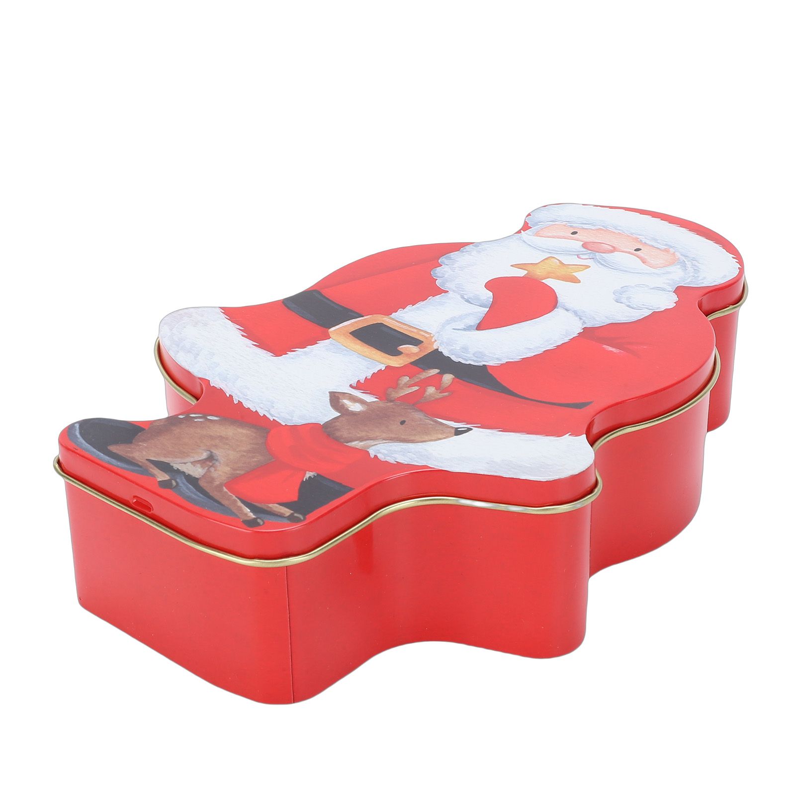 Santa Candy Tin Box Holiday Decor Tinplate Xmas Biscuits Tin Piggy Bank view 10