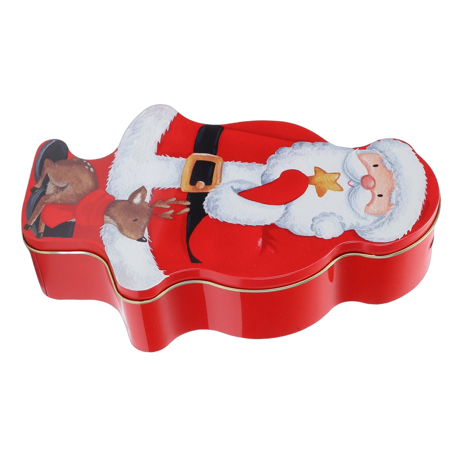 Santa Candy Tin Box Holiday Decor Tinplate Xmas Biscuits Tin Piggy Bank view 11