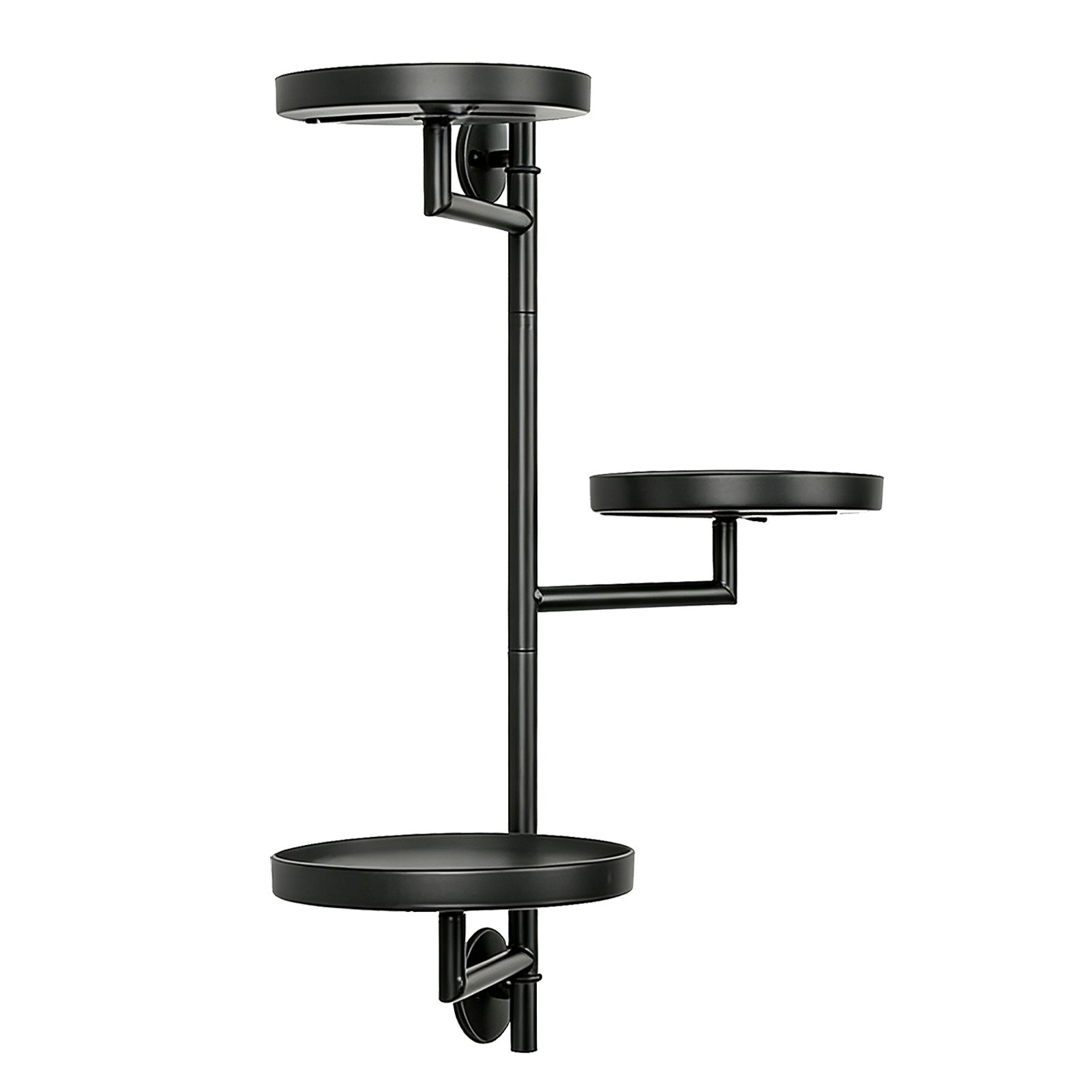 Rotating Window Wall Plant Holder 3 Tiered Metal Floating Shelf for Flower — image 1